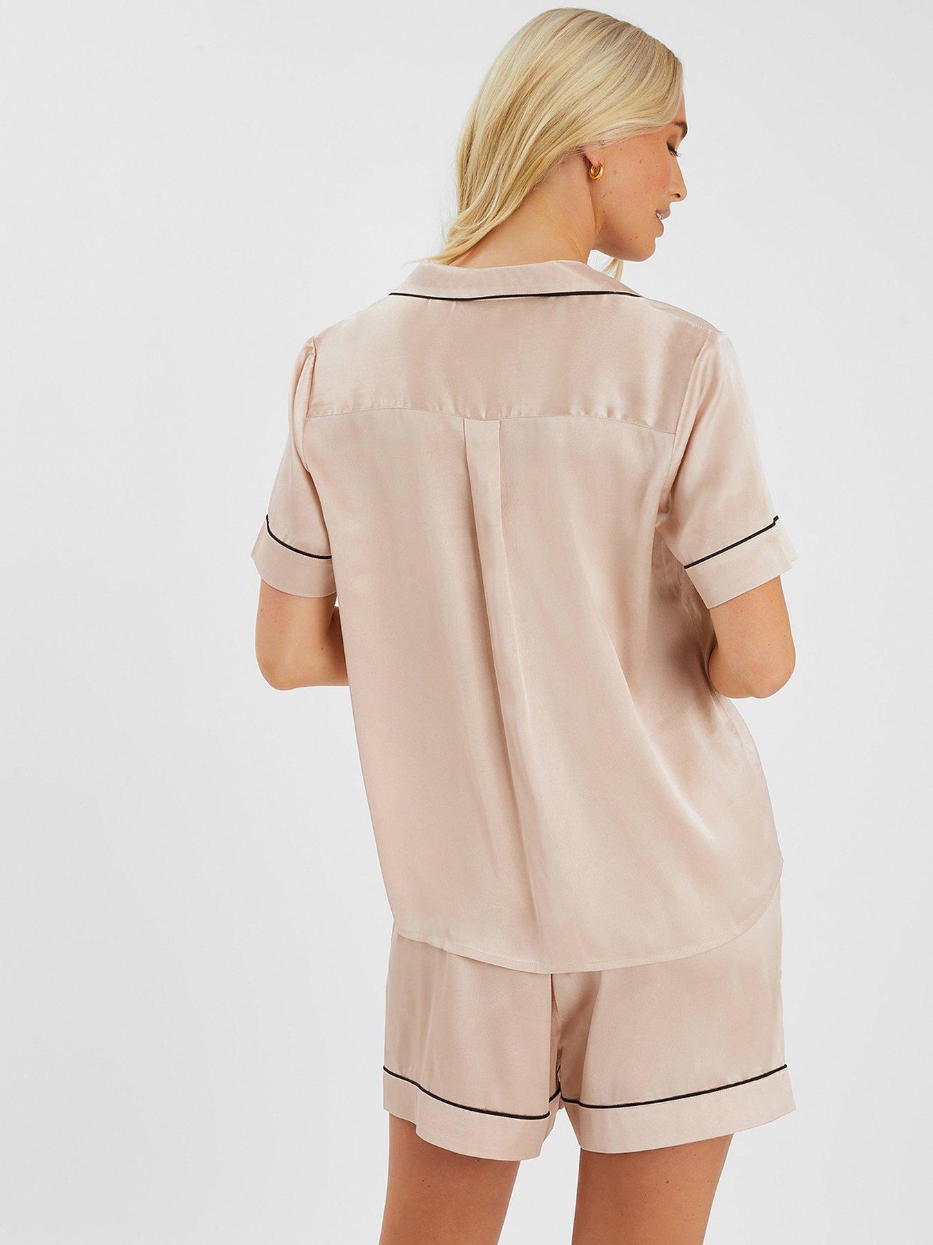 Image 2 of 3 of Accessorize Satin Short Pyjamas Set - Cream