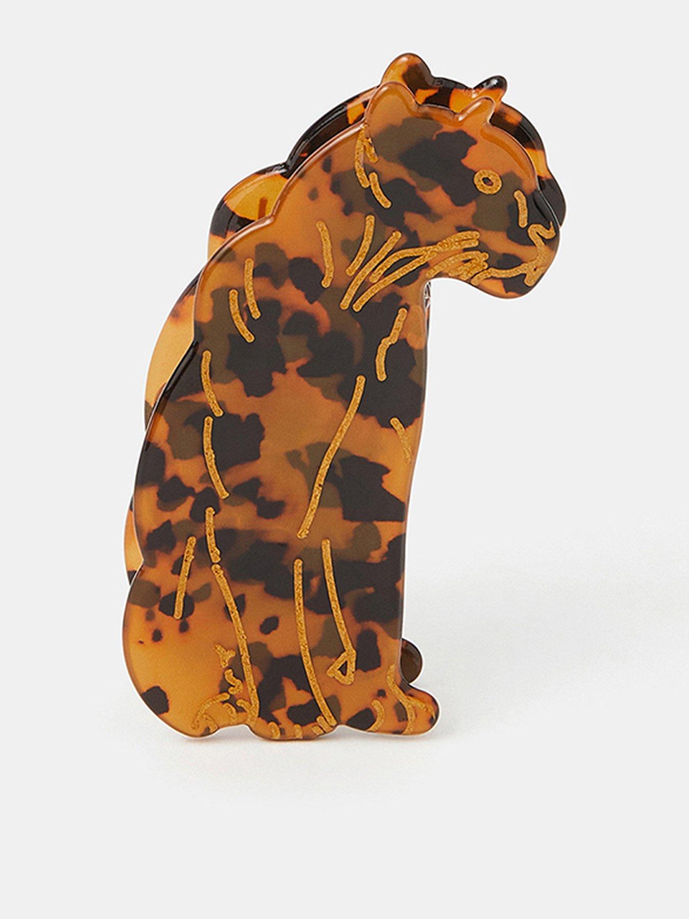 undefined Leopard Claw Clip - Cream