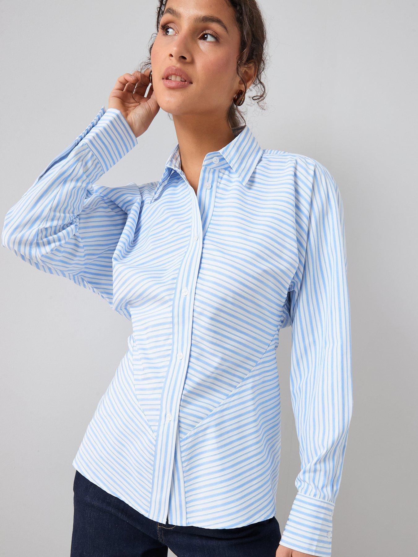 The Very Collection Asymetric Detail Stripe Shirt