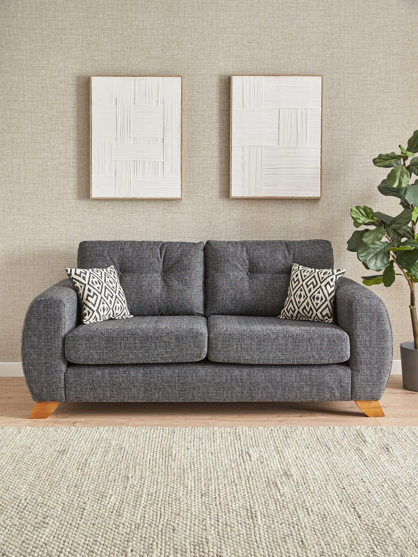 The Very Collection Prent Fabric 3 Seater Sofa - Grey - Made to Order in the UK