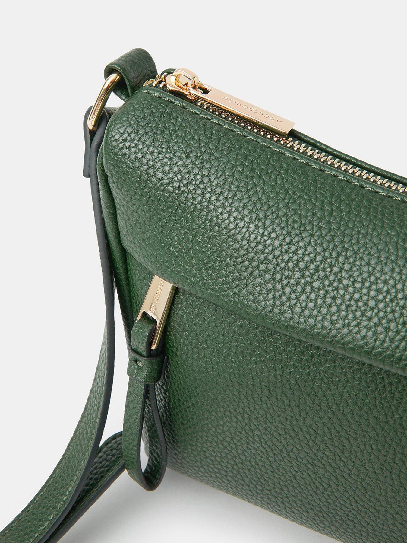 Accessorize Zip Front Crossbody Bag - Green | Very