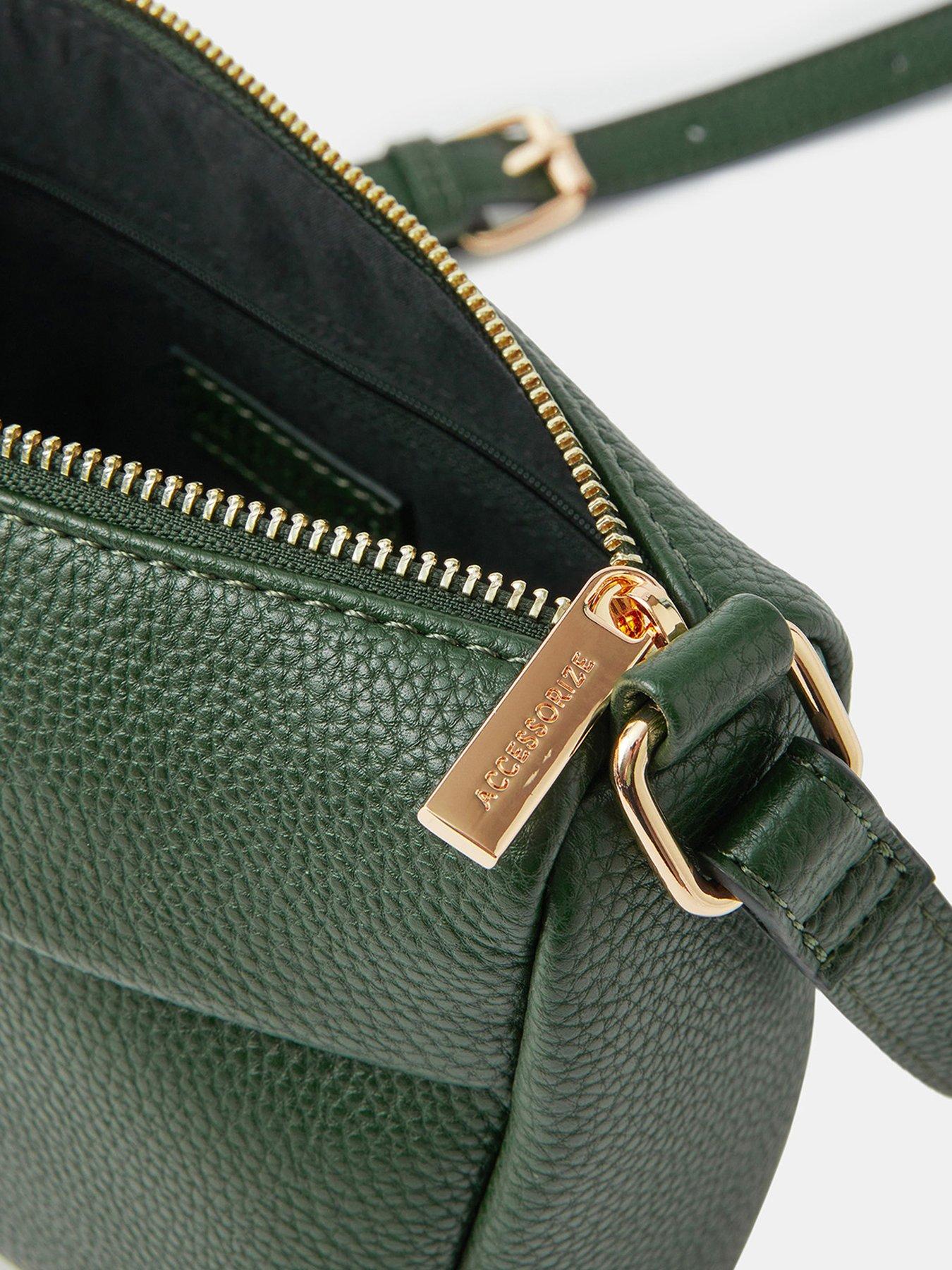 Accessorize Zip Front Crossbody Bag - Green | Very