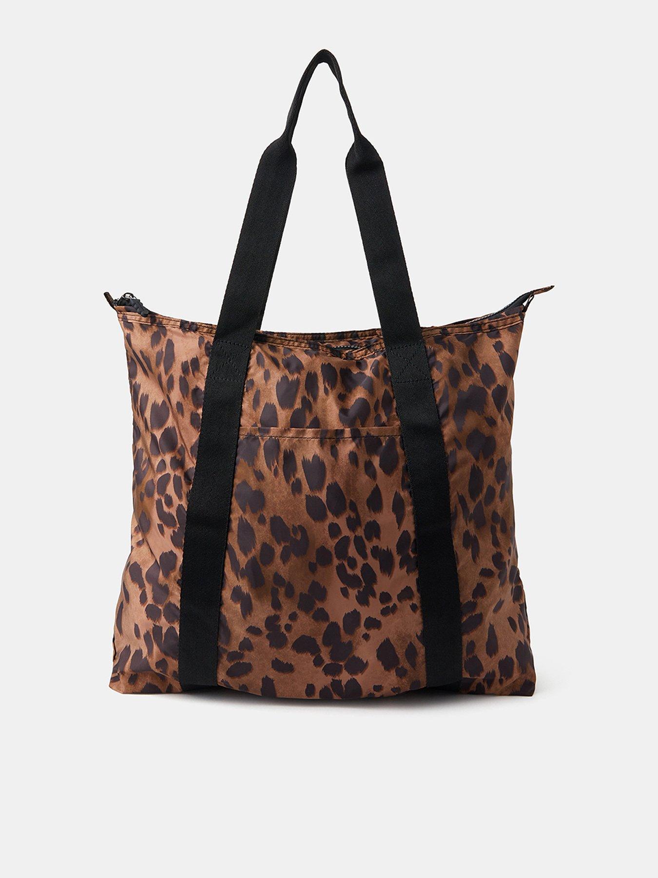 undefined Animal Print Packable Tote Bag - Brown