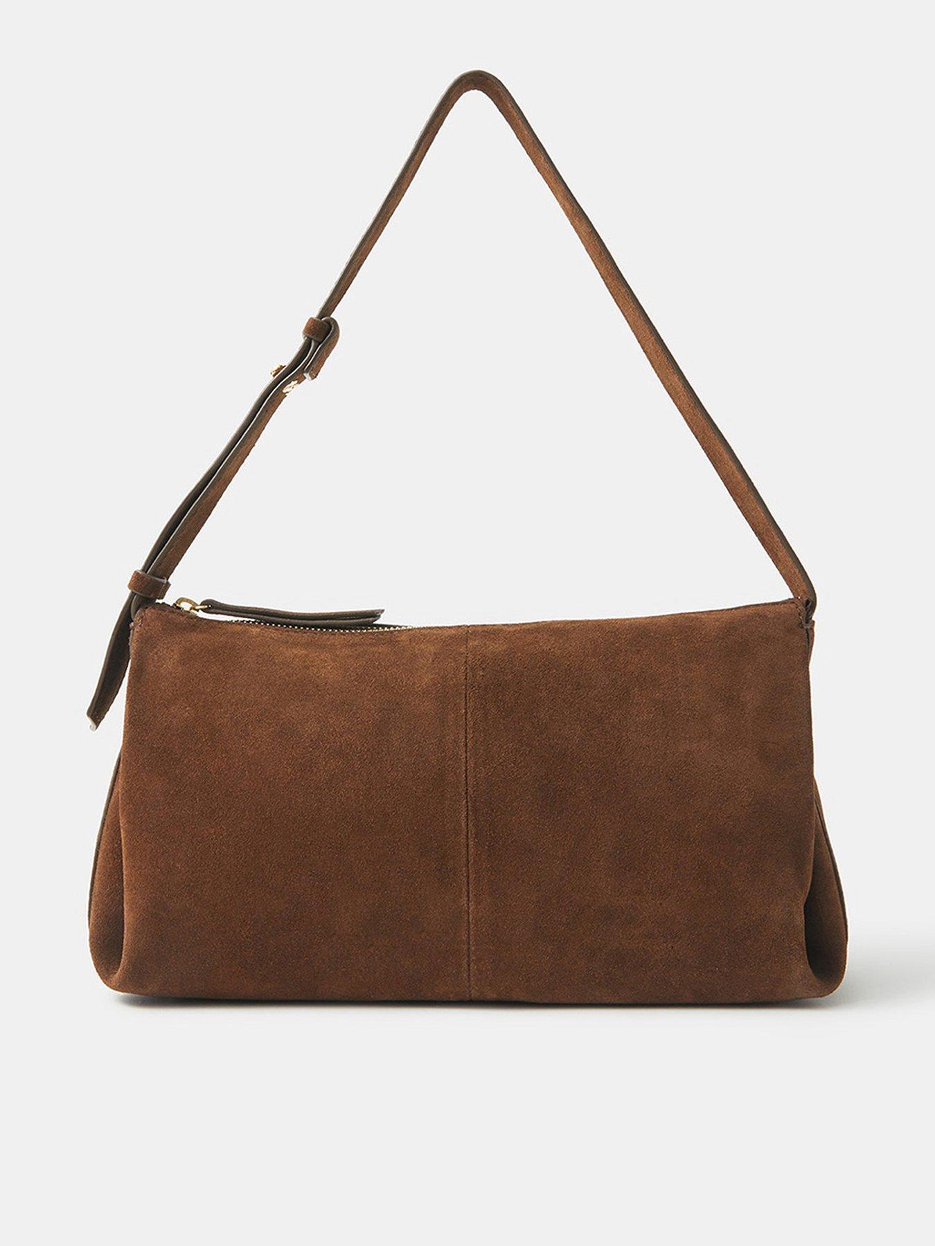 Accessorize Suede Shoulder Bag - Brown