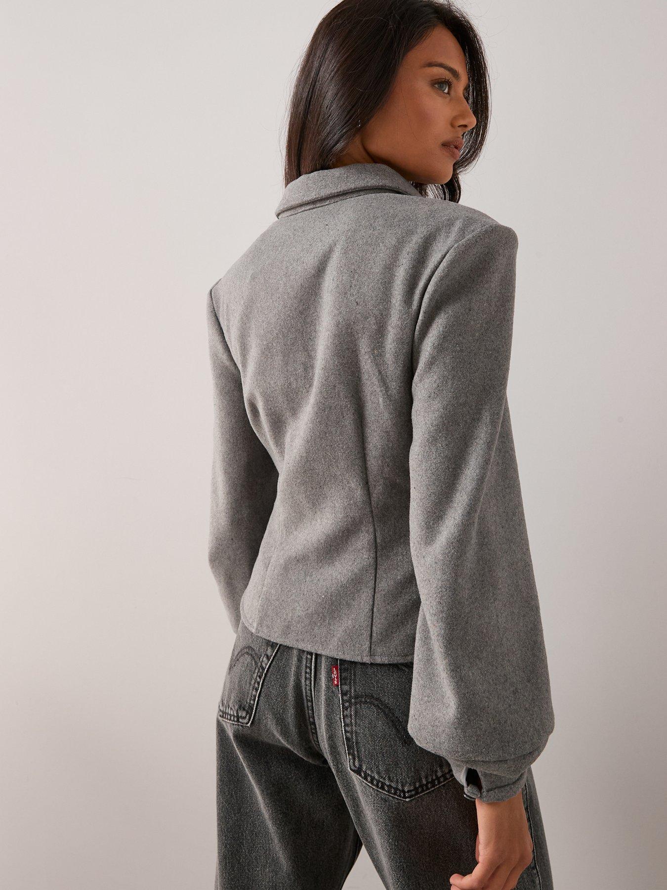 Image 2 of 7 of The Very Collection Button Up Fitted Co-Ord Shirt - Grey