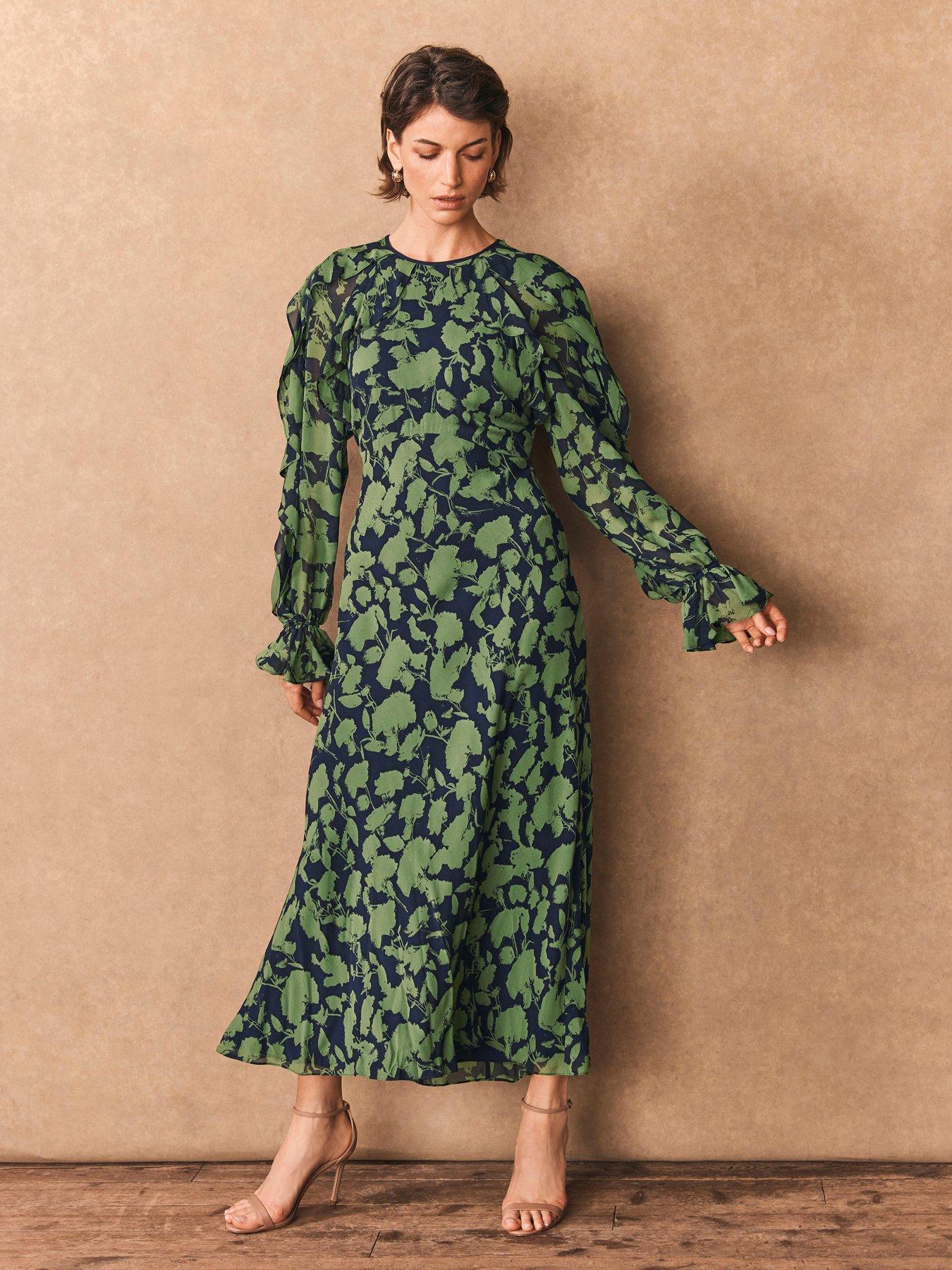 undefined Green Floral Print Dress