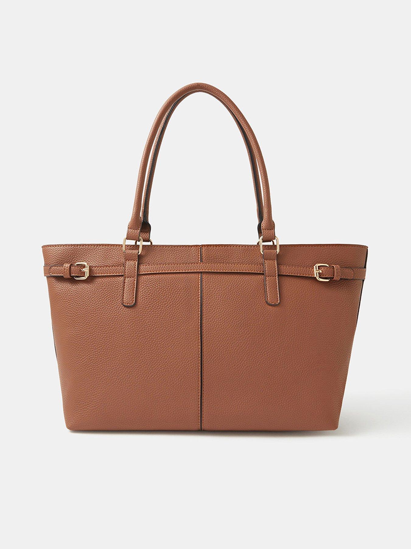 Accessorize Buckle Strap Tote Bag - Brown