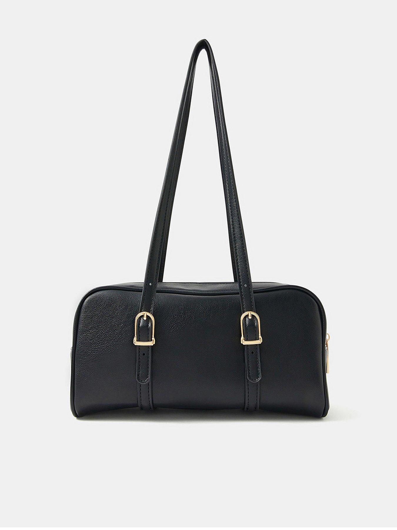Accessorize Buckle Strap Bowler Bag - Black
