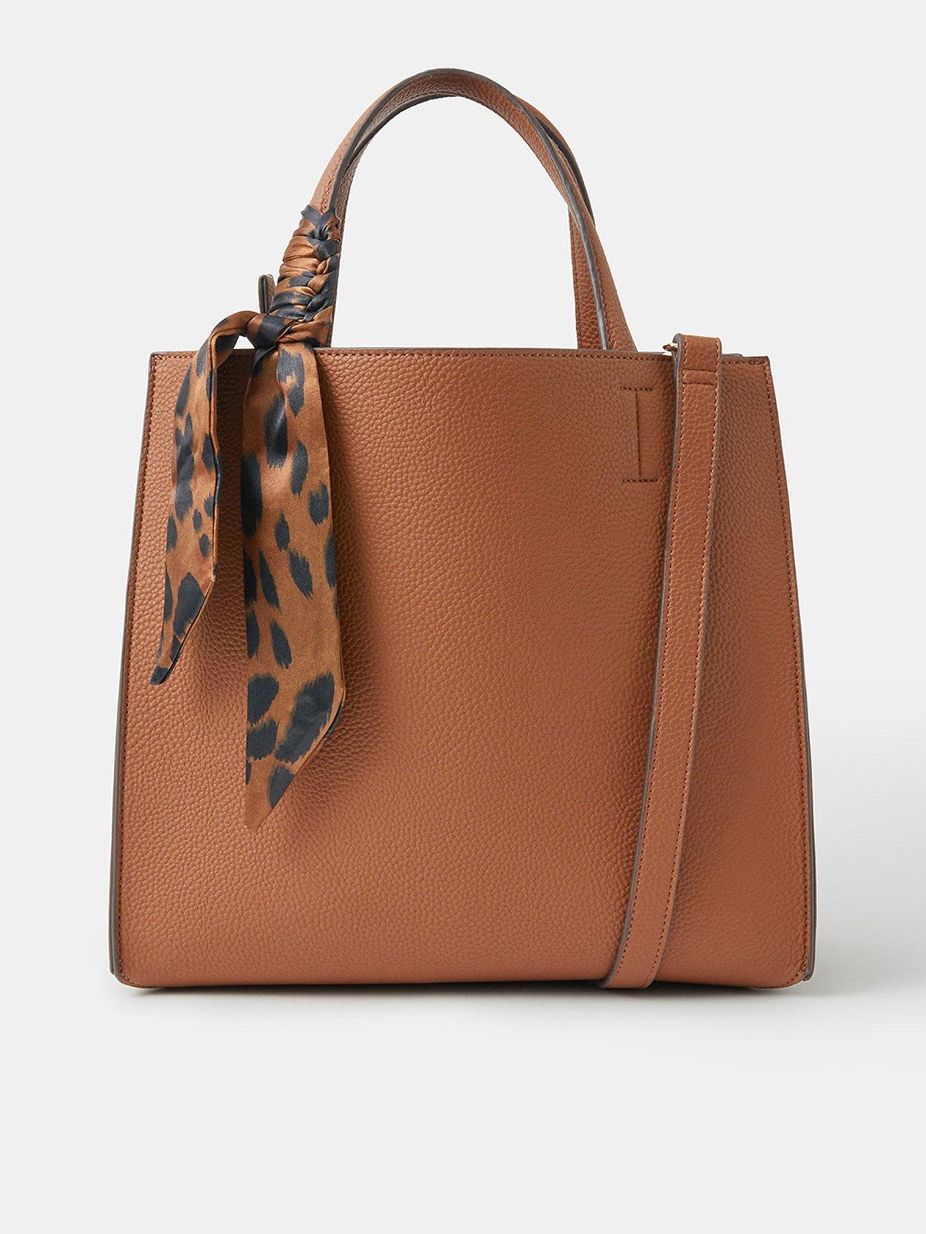 undefined Scarf Handle Handbag - Brown