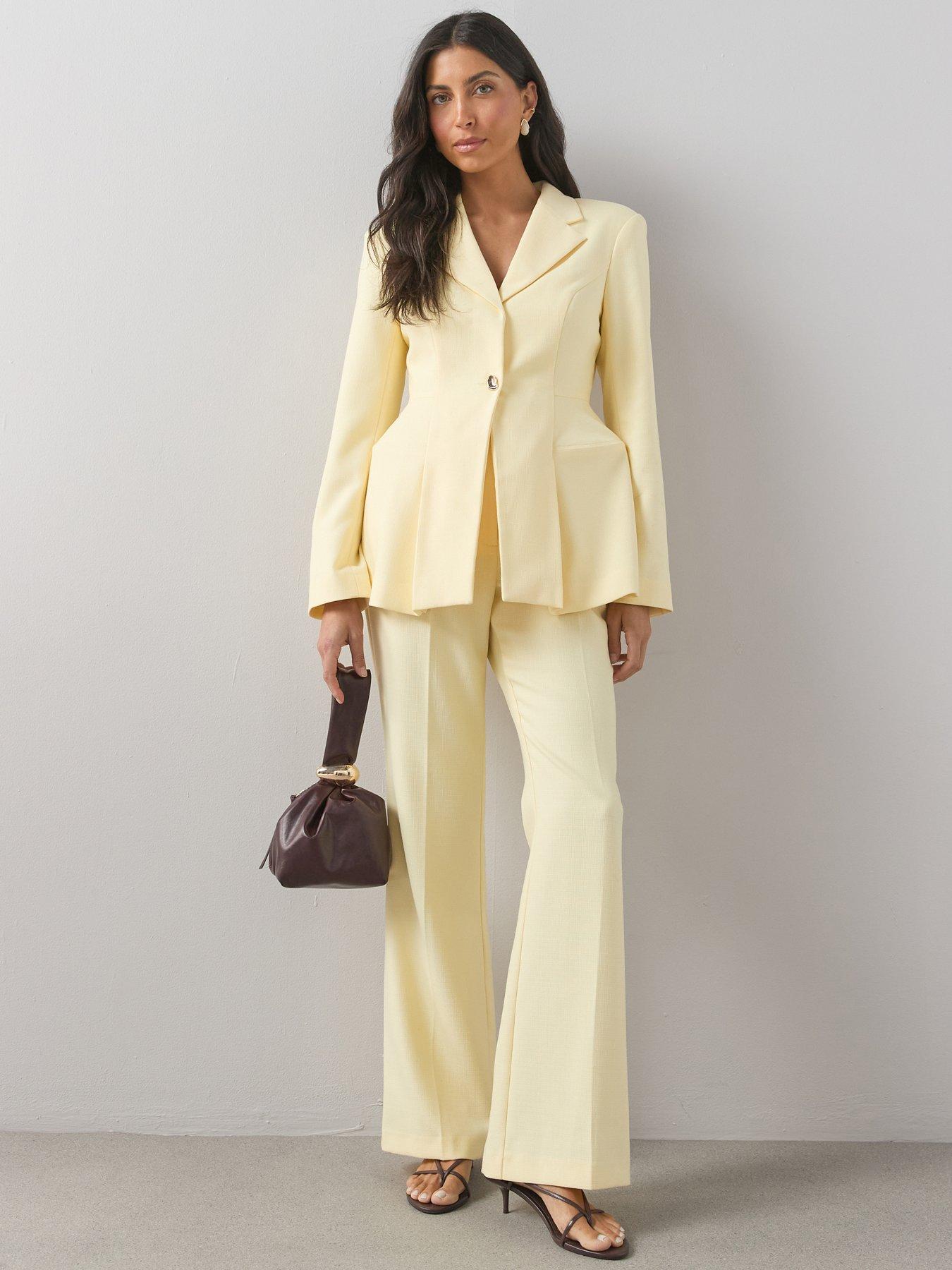 The Very Collection Vented Slim Flare Trouser - Lemon