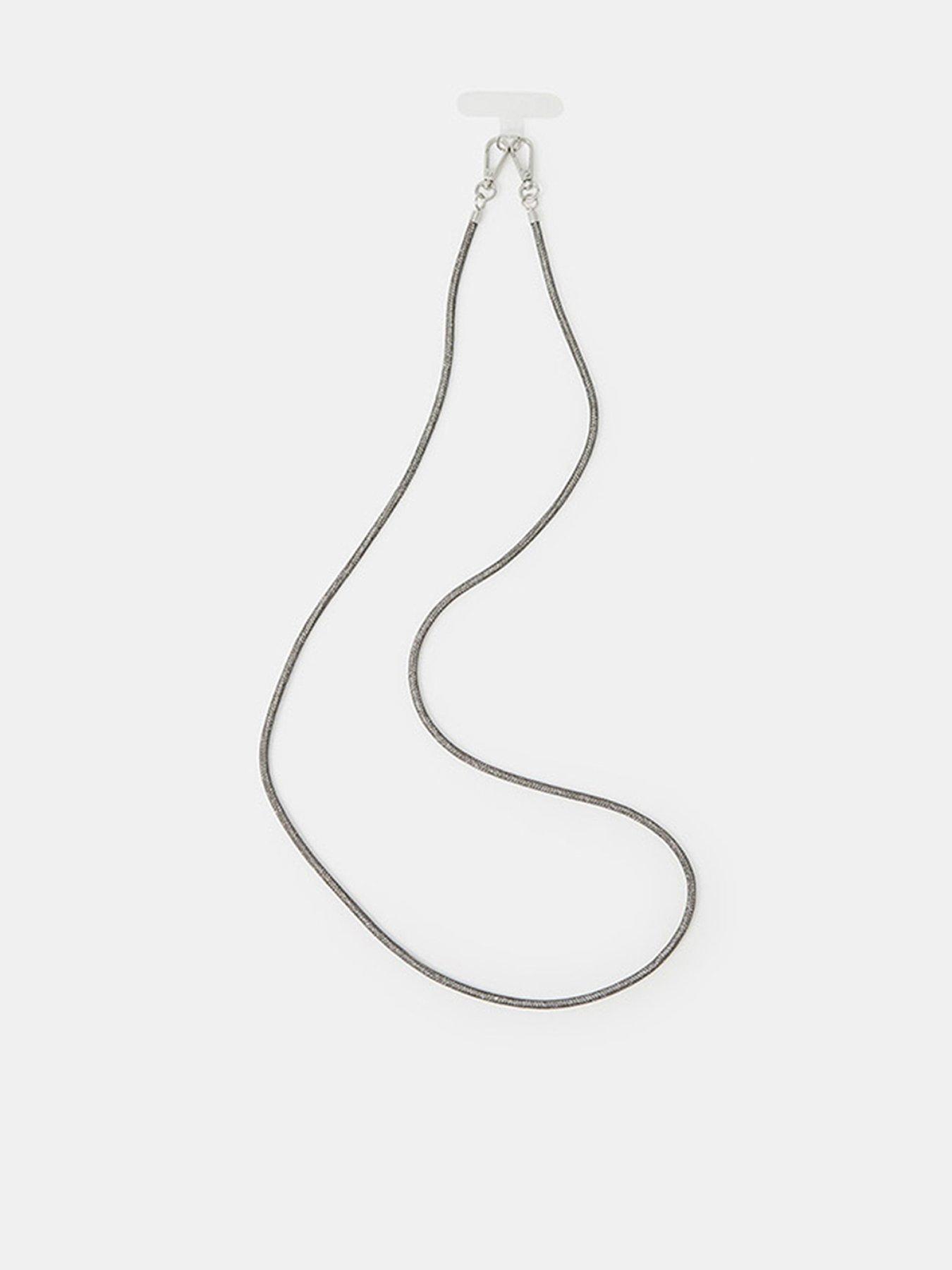 undefined Diamante Phone Strap - Silver