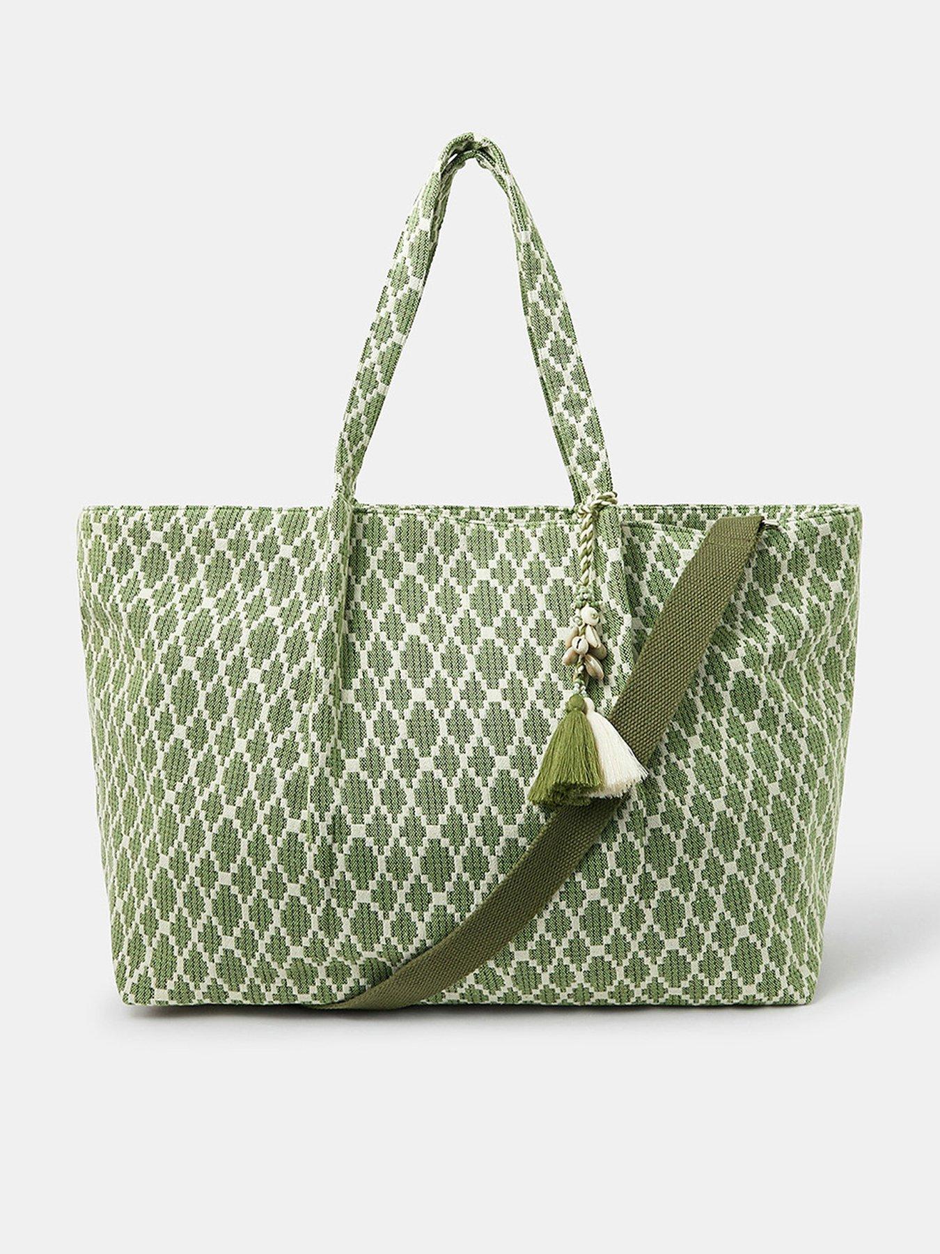 Accessorize Geometric Print Weekender Bag - Green