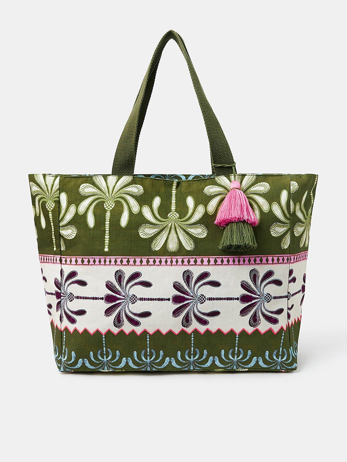 undefined Palm Print Beach Bag - Green