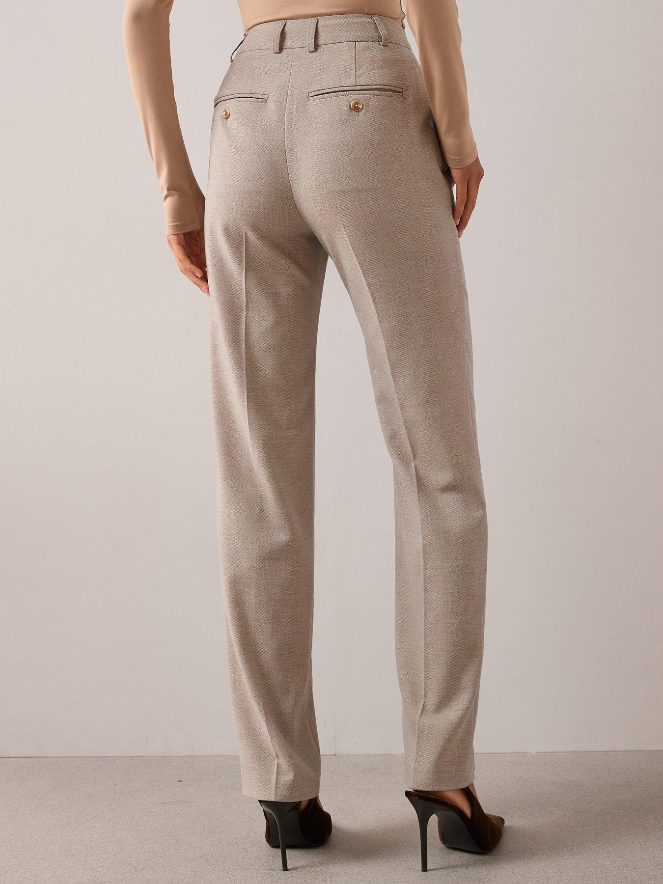 Image 2 of 7 of The Very Collection Asymmetric Waist Detail Trouser - Beige