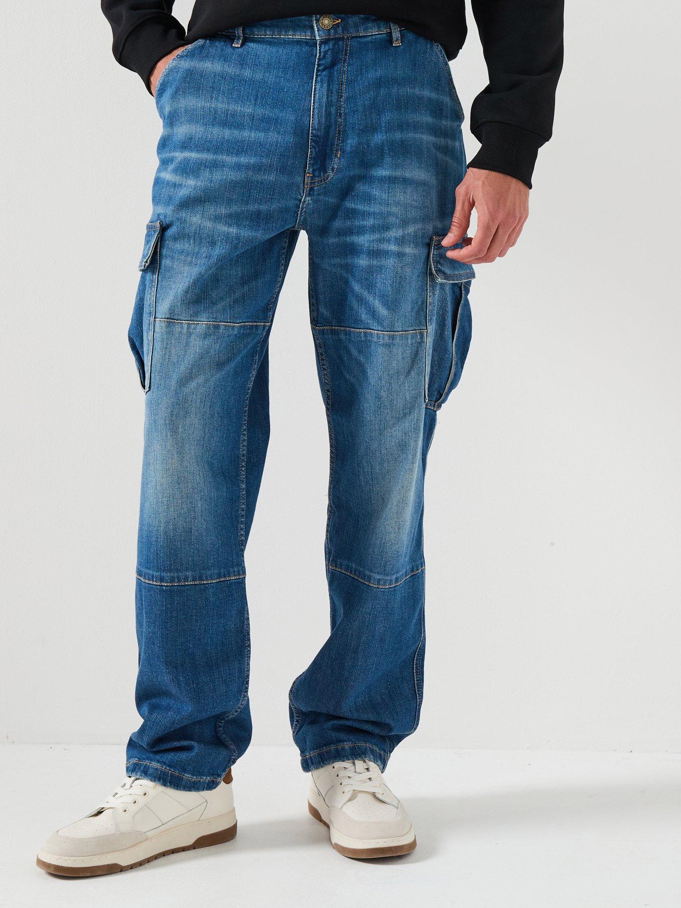 Guess Jeans Denim Cargo Trousers - Blue