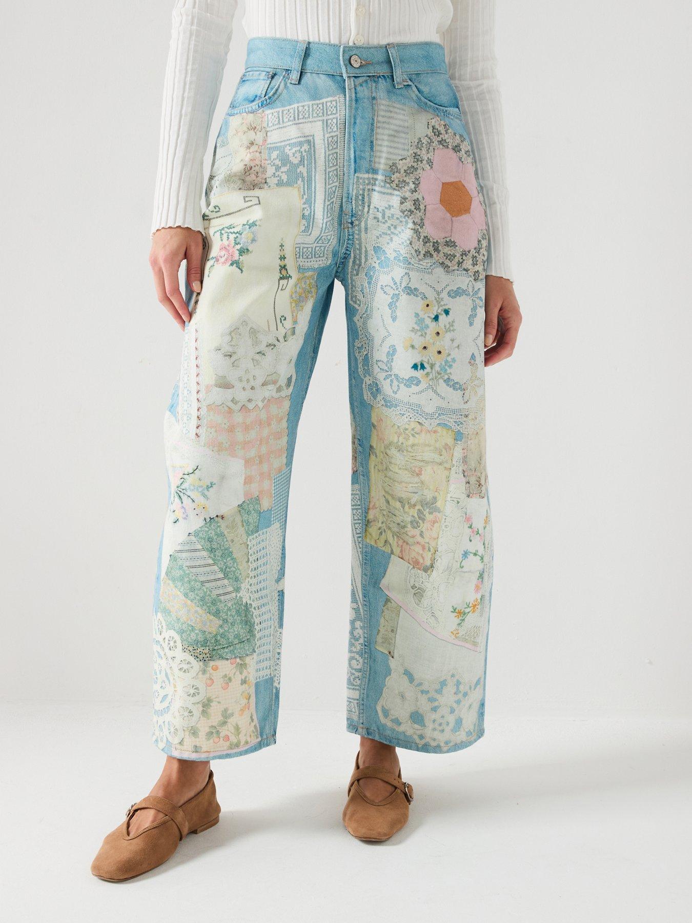 FREE PEOPLE: Illusions Relaxed Fit Jeans - Multi