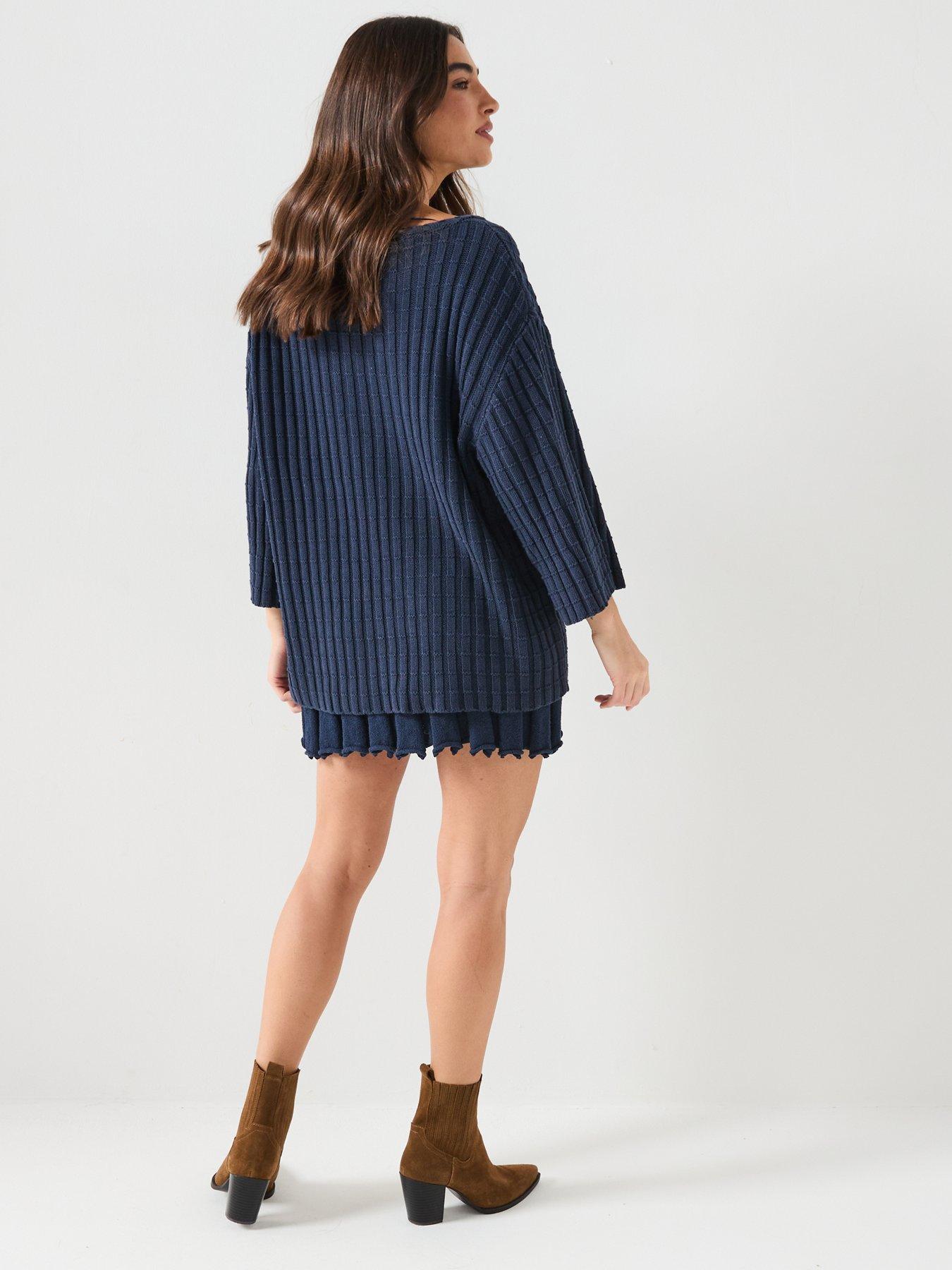free people blue sweater dress Short Sleeve Chiffon V-Neck A-Line Bridesmaid Dress in Dusty Blue main image 0