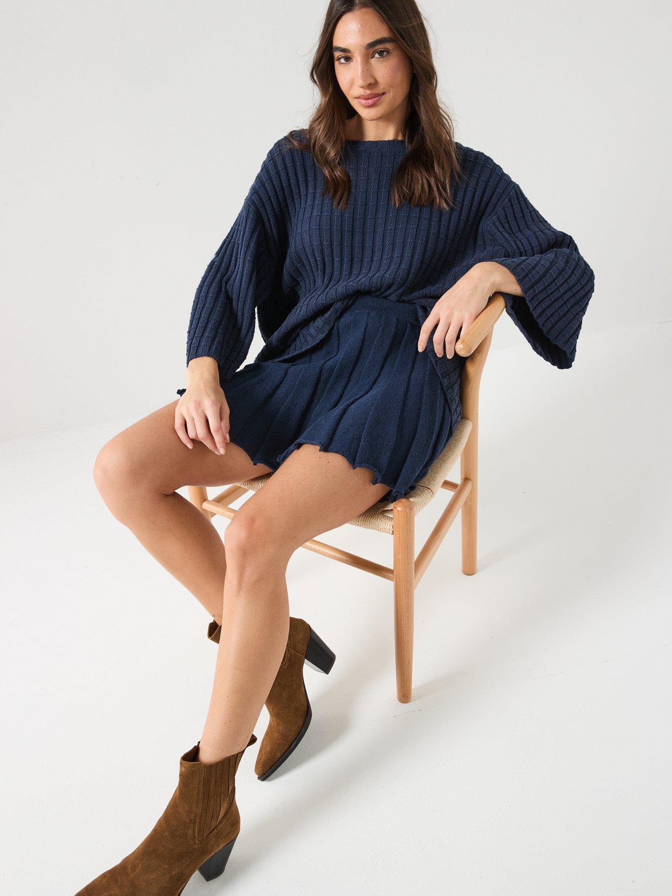 free people blue sweater dress Free People - Lottie Ribbed Knit Mini Dress main image 1