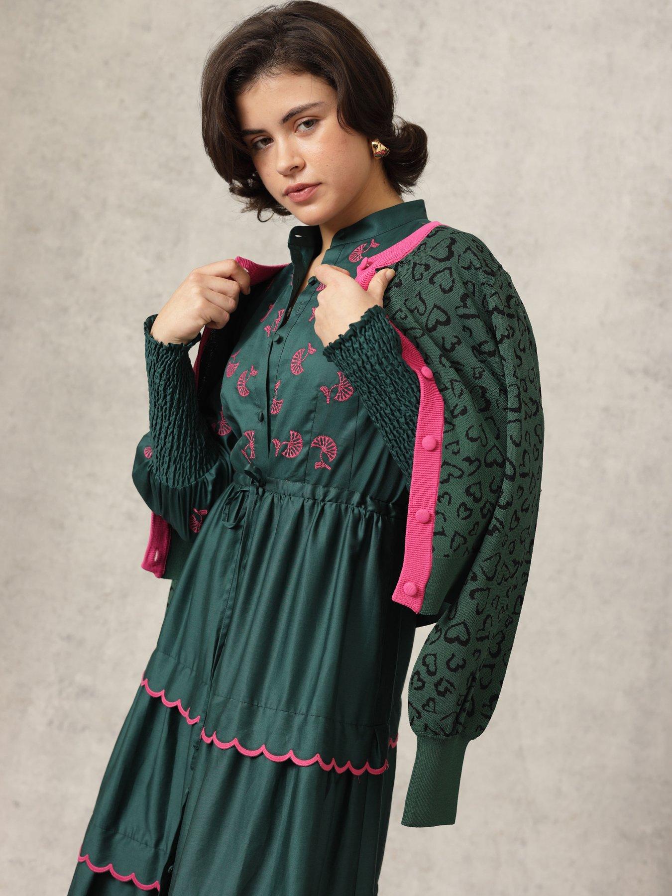 Emily Lovelock Pattern Cardigan - Green