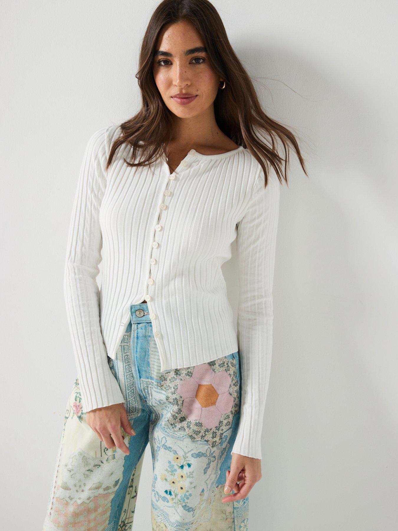 FREE PEOPLE Tilly Long Sleeve Knitted Top - Cream