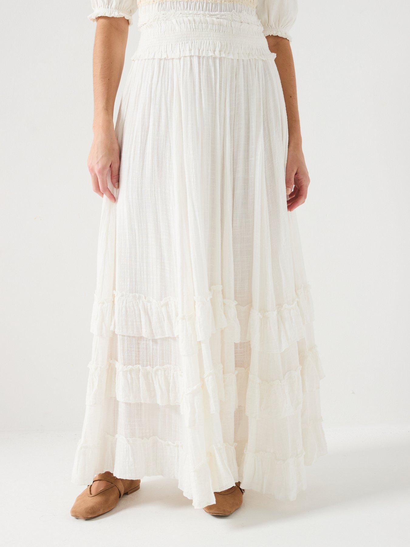 FREE PEOPLE Brynn Maxi Skirt - White