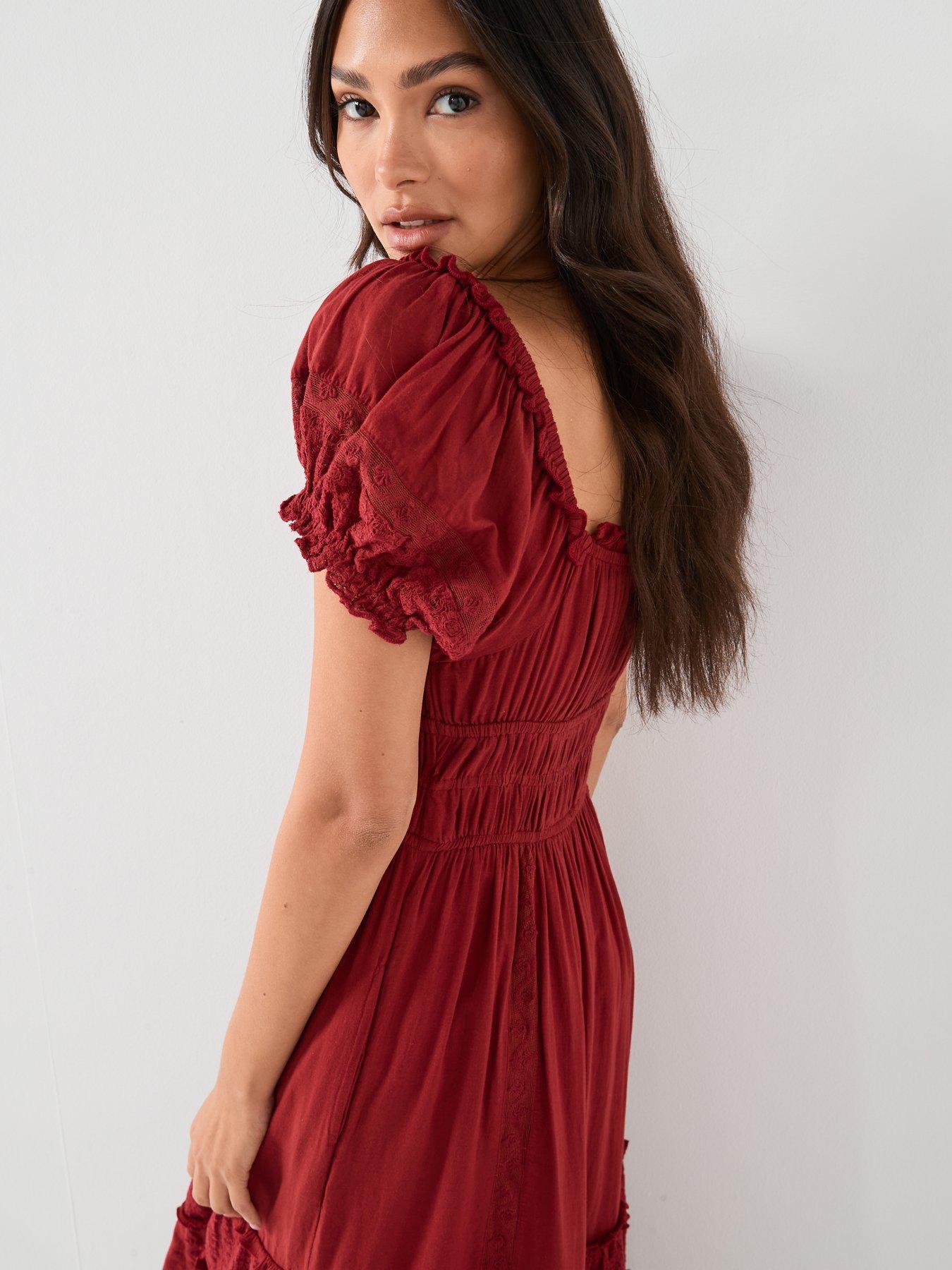 green emerald velvet dress Free People Falling Sun Midi – Occasionally Yours