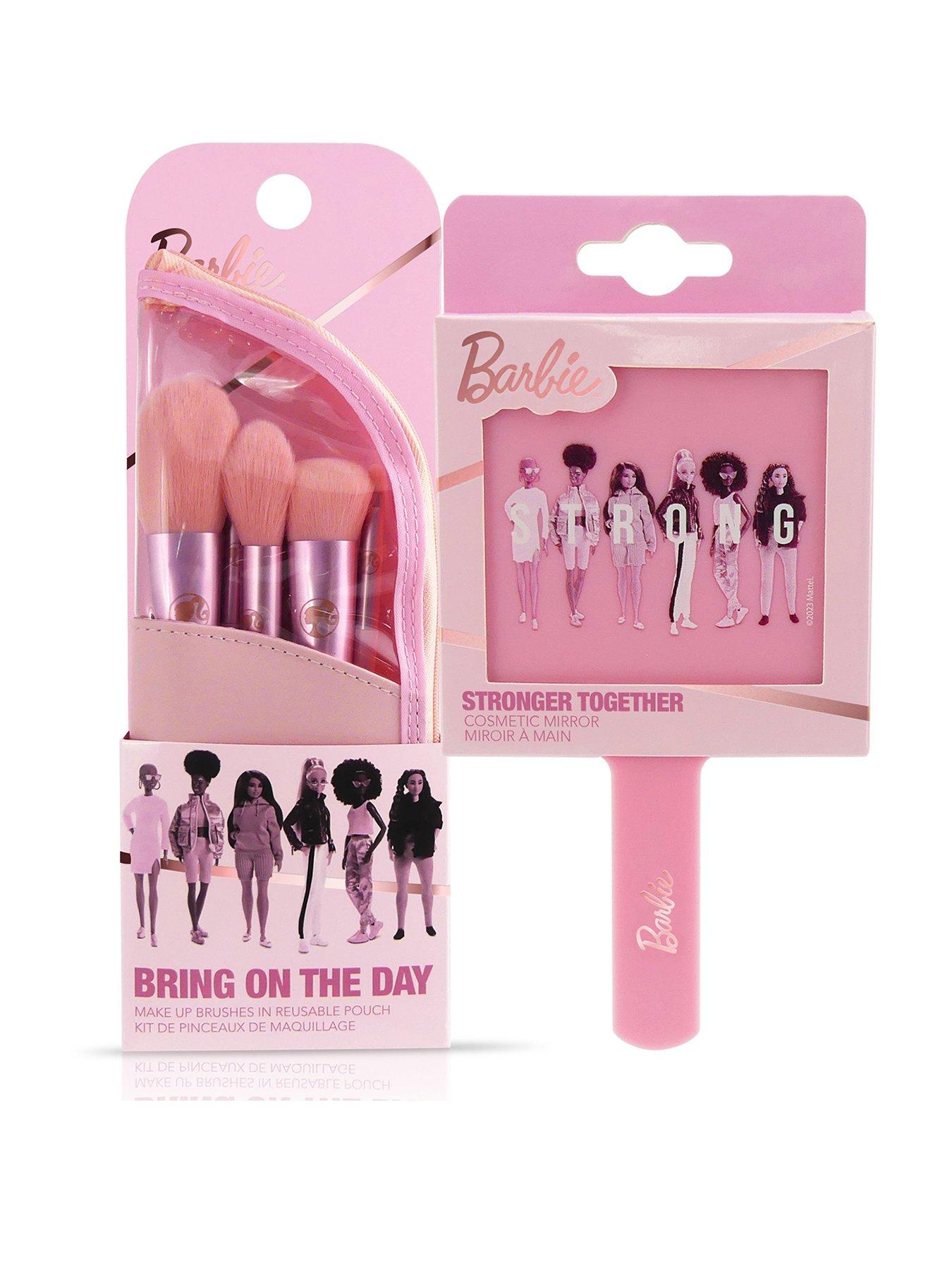 Barbie Makeup Brushes Travel Pouch and Mirror Set