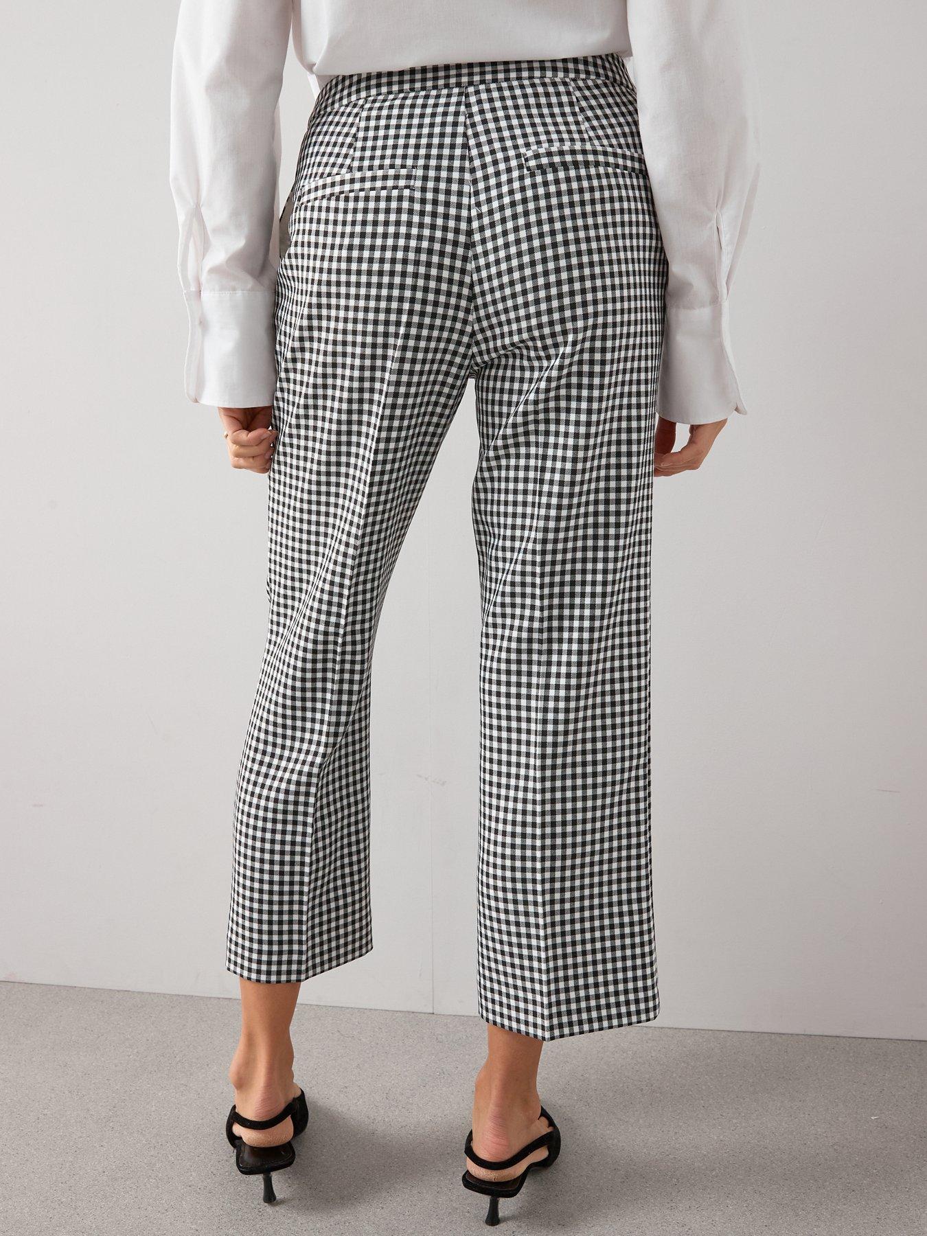 Image 2 of 7 of The Very Collection Gingham Kickflare Trousers - Print