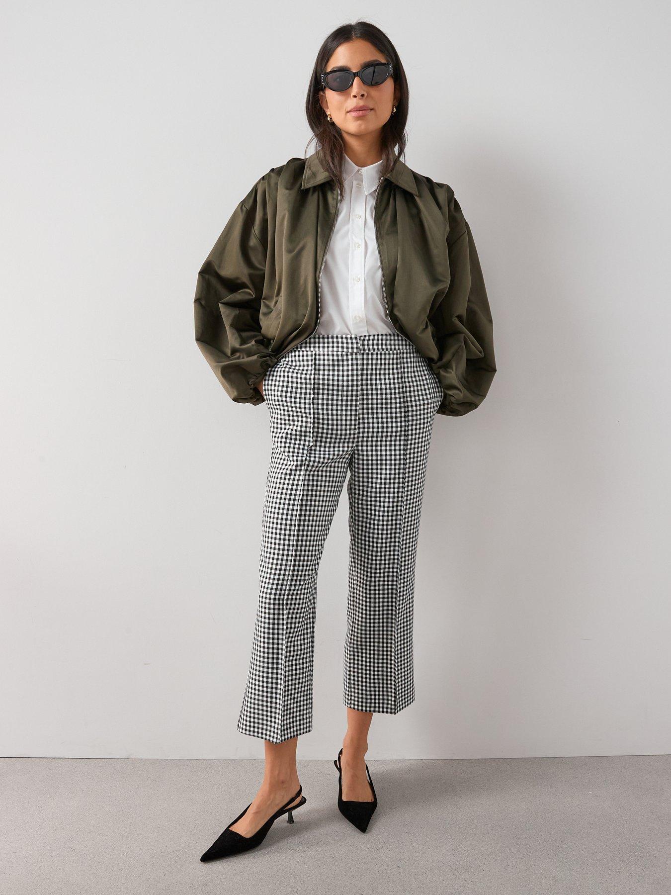 Image 5 of 7 of The Very Collection Gingham Kickflare Trousers - Print