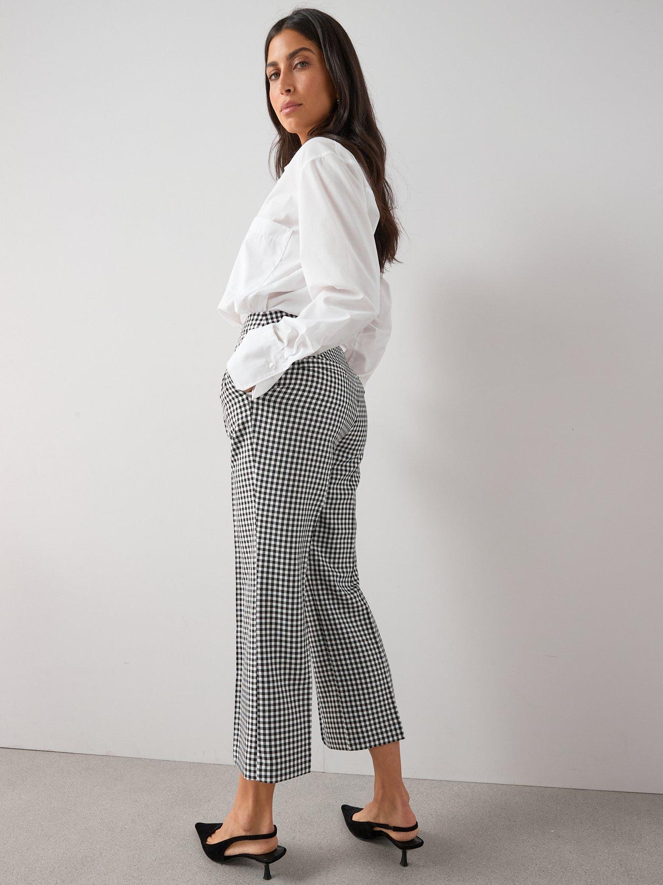 Image 6 of 7 of The Very Collection Gingham Kickflare Trousers - Print