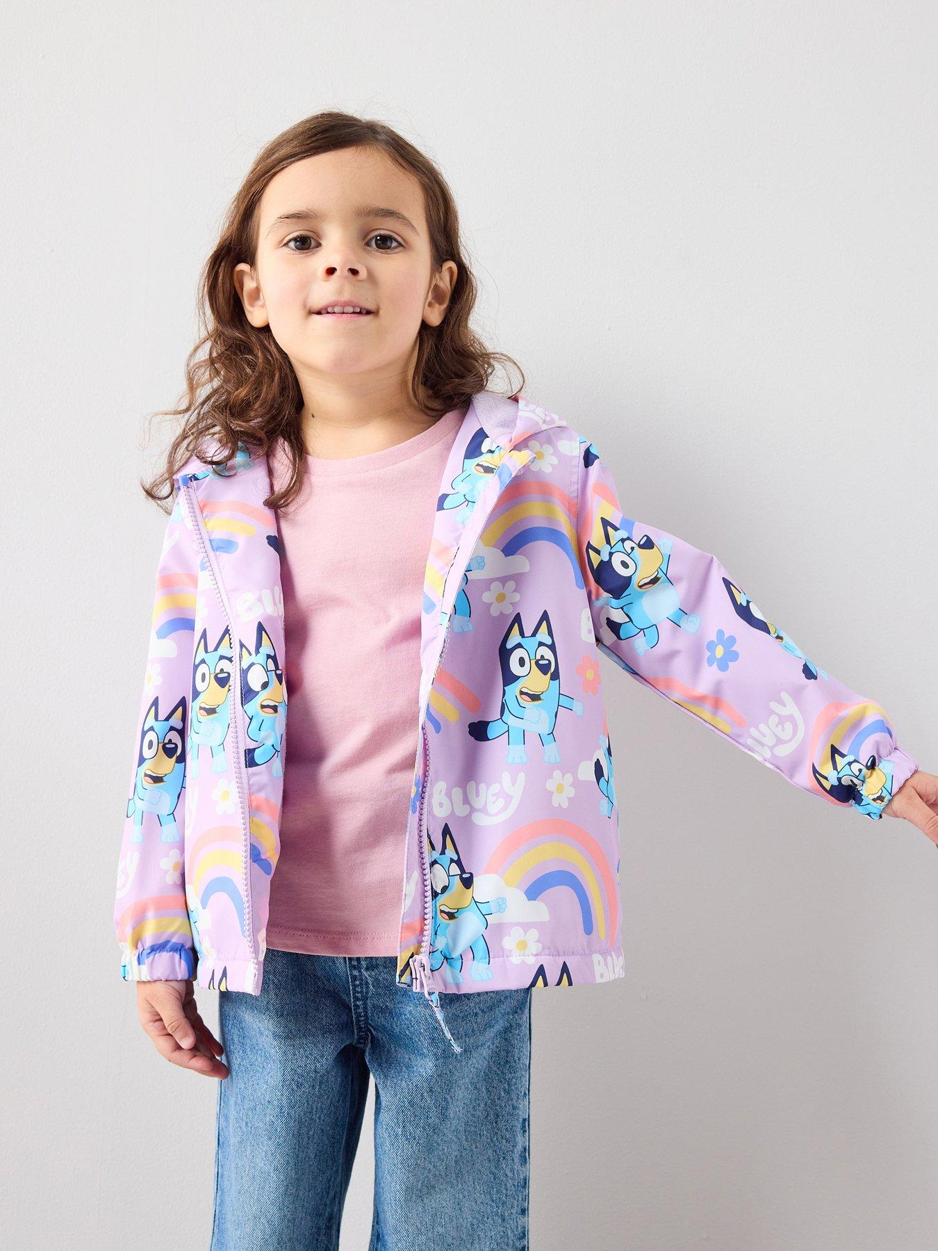 The Very Collection Bluey Rainbow Rain Mac - Purple
