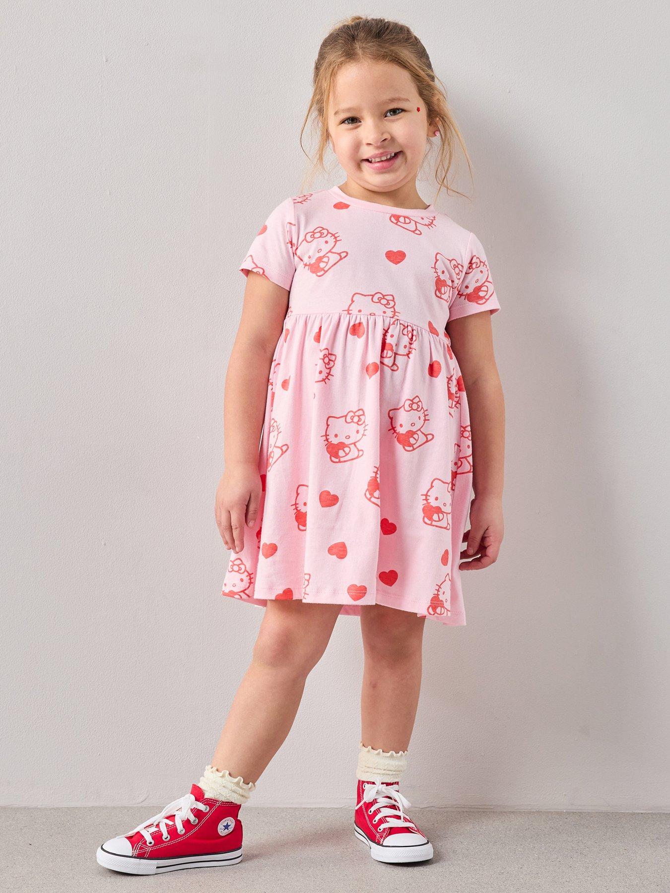 The Very Collection Hello Kitty Short Sleeve Heart Dress - Pink | Very