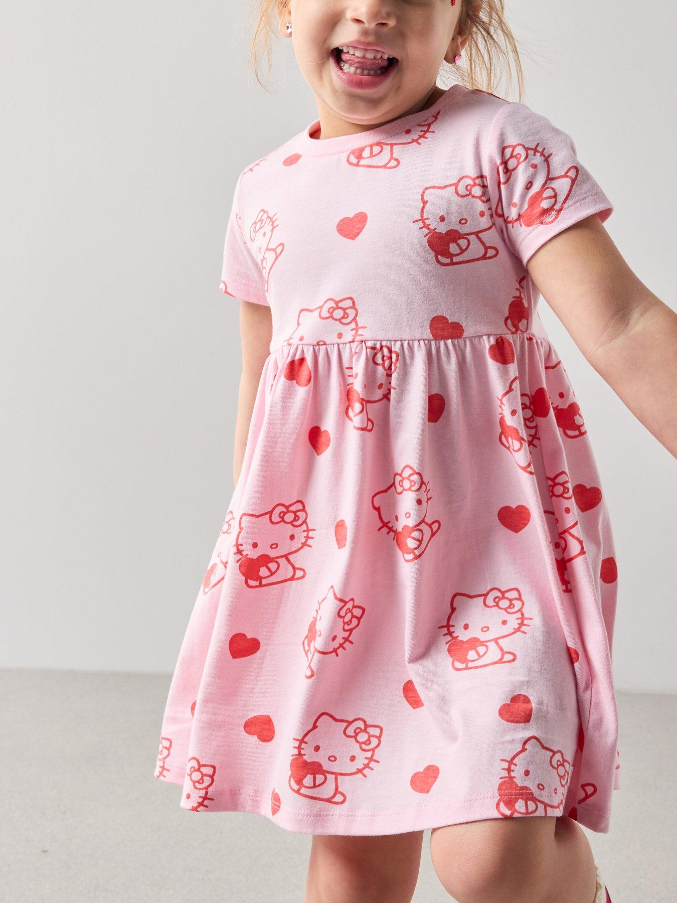 The Very Collection Hello Kitty Short Sleeve Heart Dress - Pink | Very
