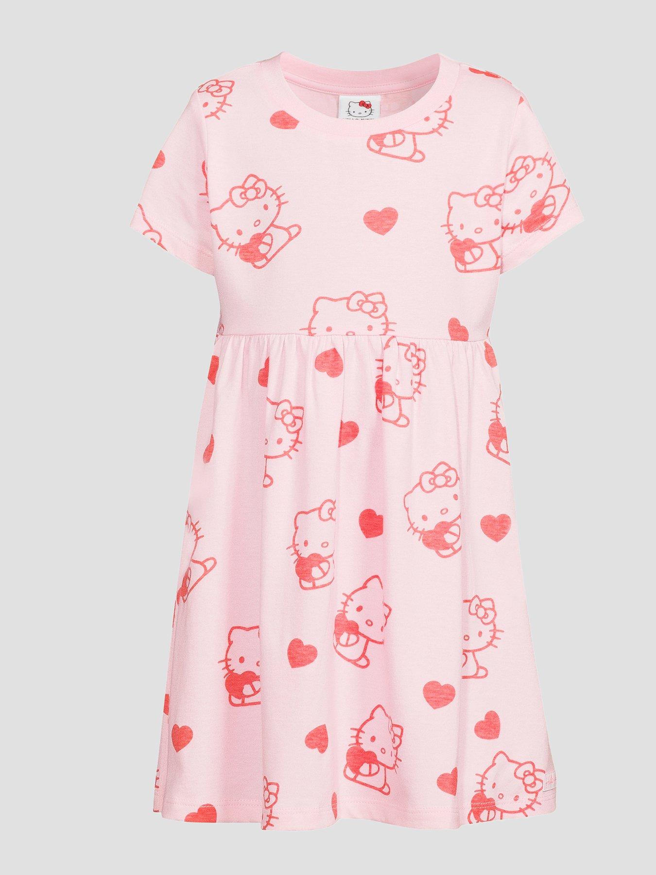 The Very Collection Hello Kitty Short Sleeve Heart Dress - Pink | Very