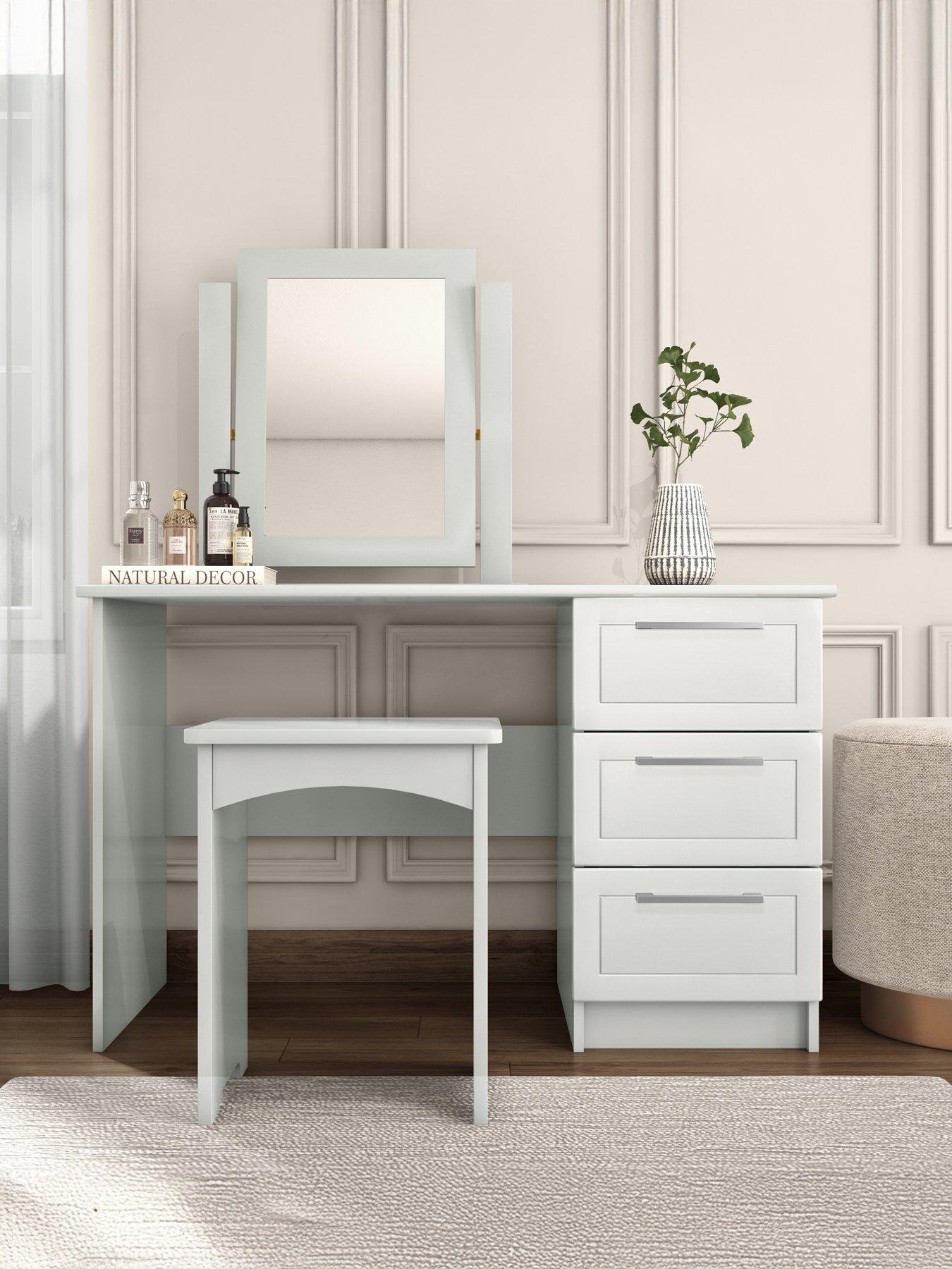One Call Sinai Ready Assembled Dressing Table, Mirror And Stool