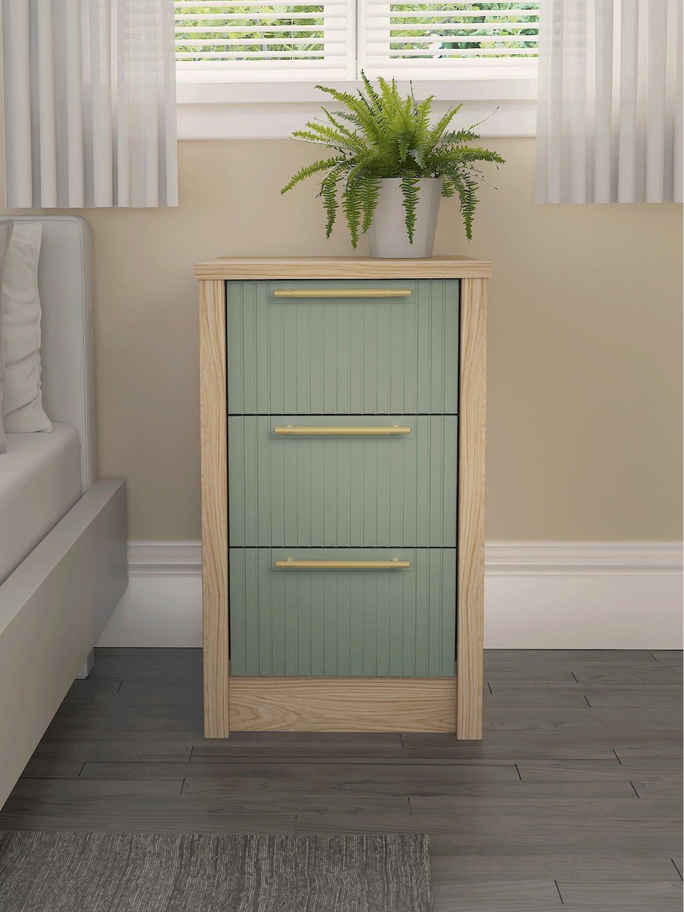 Image 1 of 4 of One Call Arvon Ready Assembled&nbsp;3 Drawer Bedside Chest