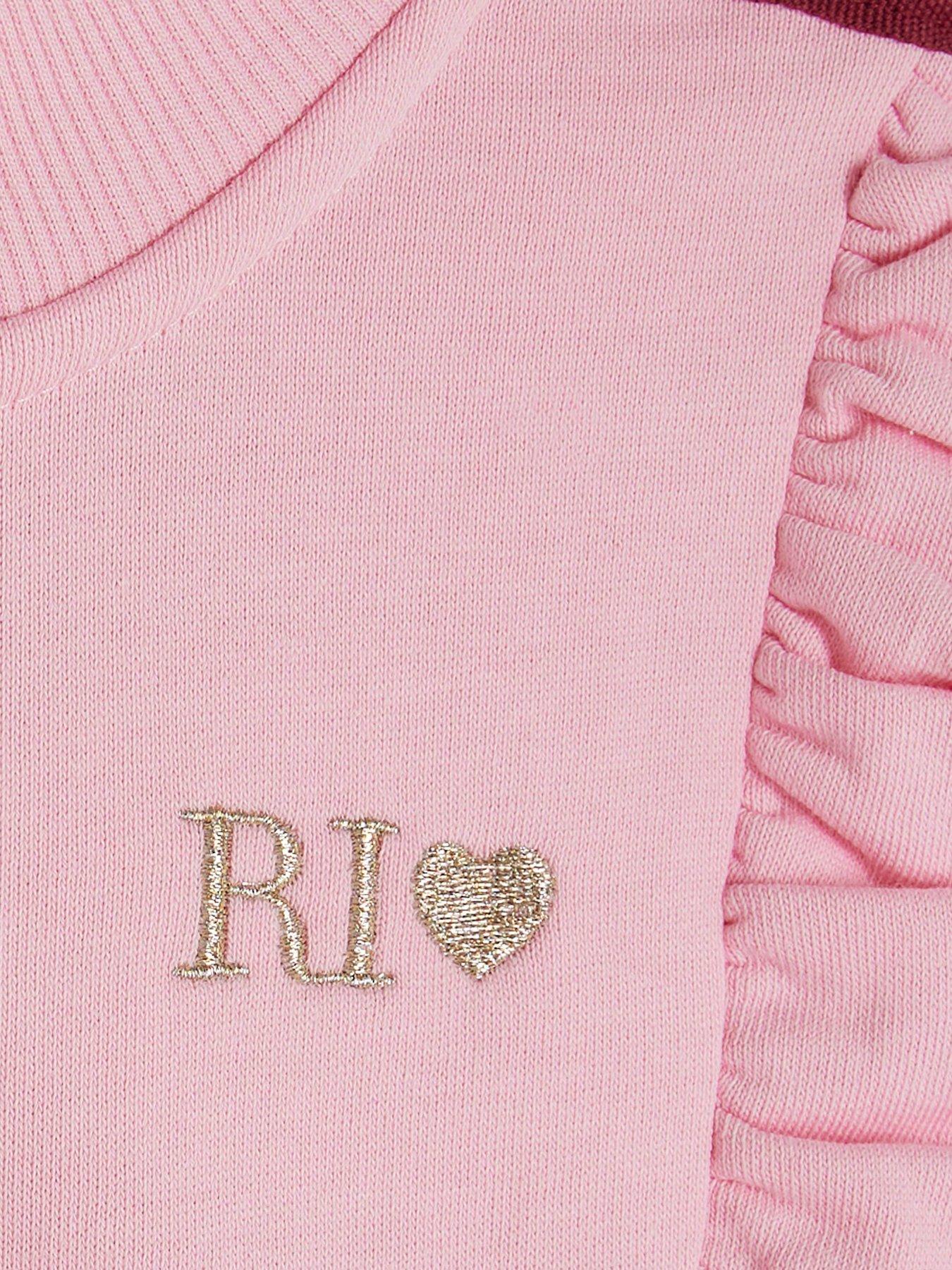 Image 4 of 4 of River Island Older Girls Frill Tracksuit Set - Pink