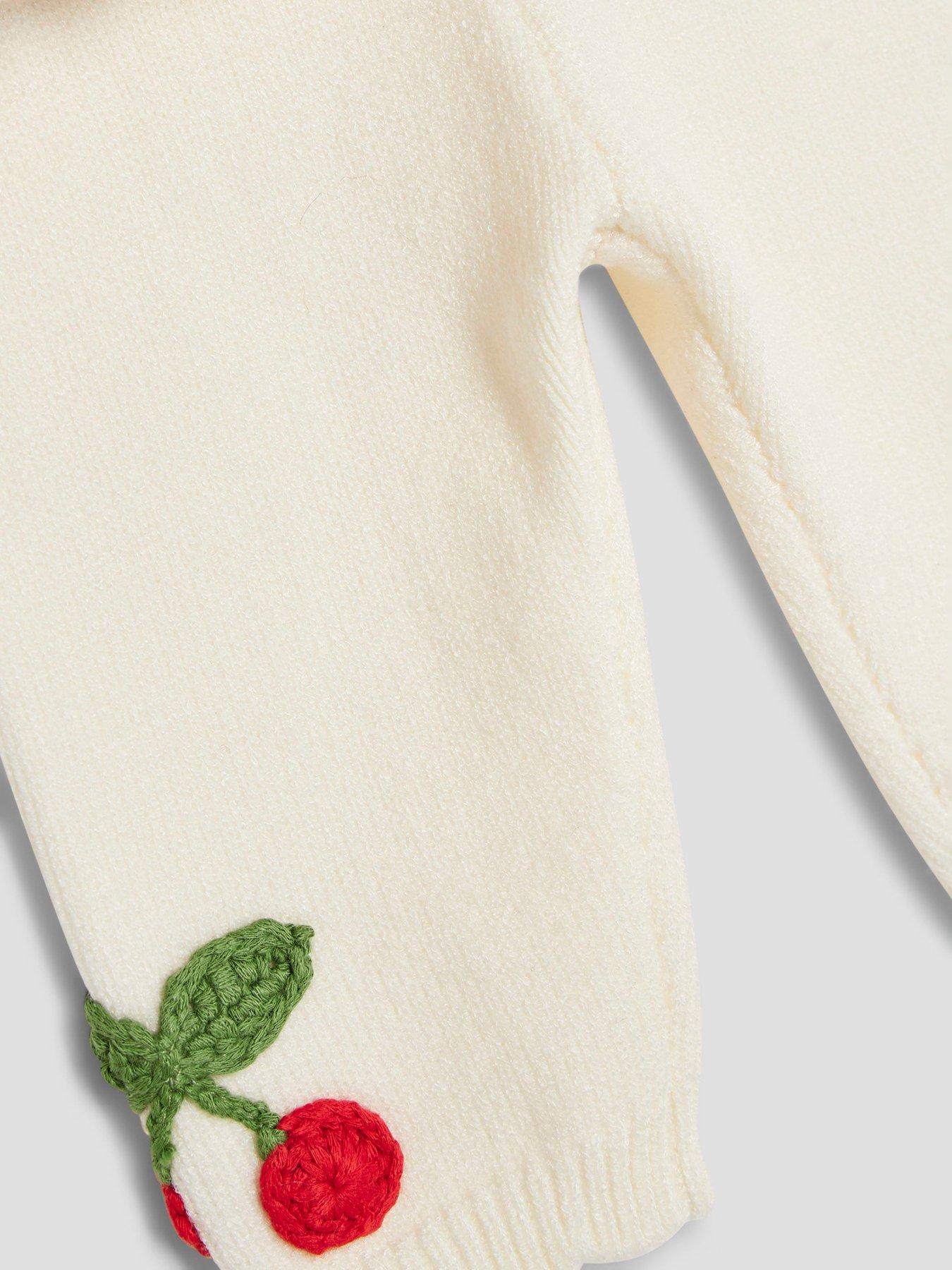 Image 5 of 5 of River Island Baby Girls Strawberry &amp; Cherry Cardigan Set - Beige