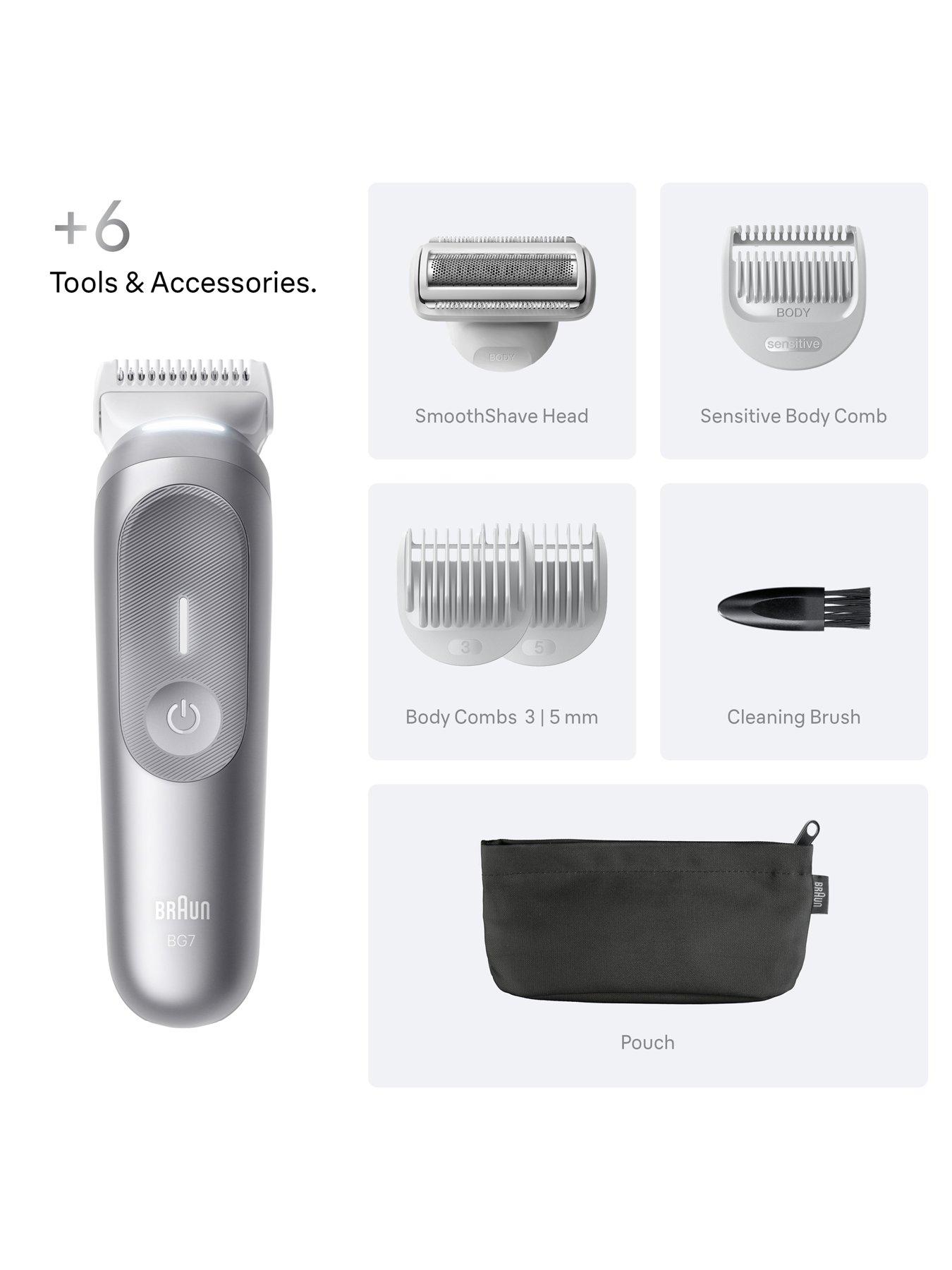 Image 3 of 8 of Braun Body Groomer Series 7, +6 Grooming Tools, Trim & Shave, Waterproof, BG7550, Grey