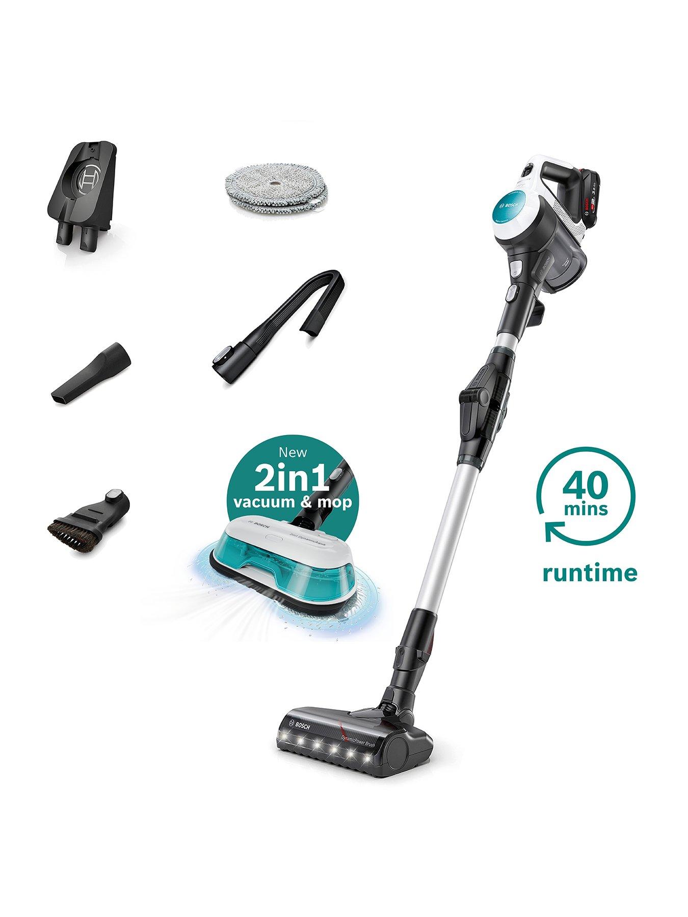 Bosch Unlimited 7 BCS71HYGGB 40 mins runtime, Aqua Cordless Vacuum  &  Mop - Black