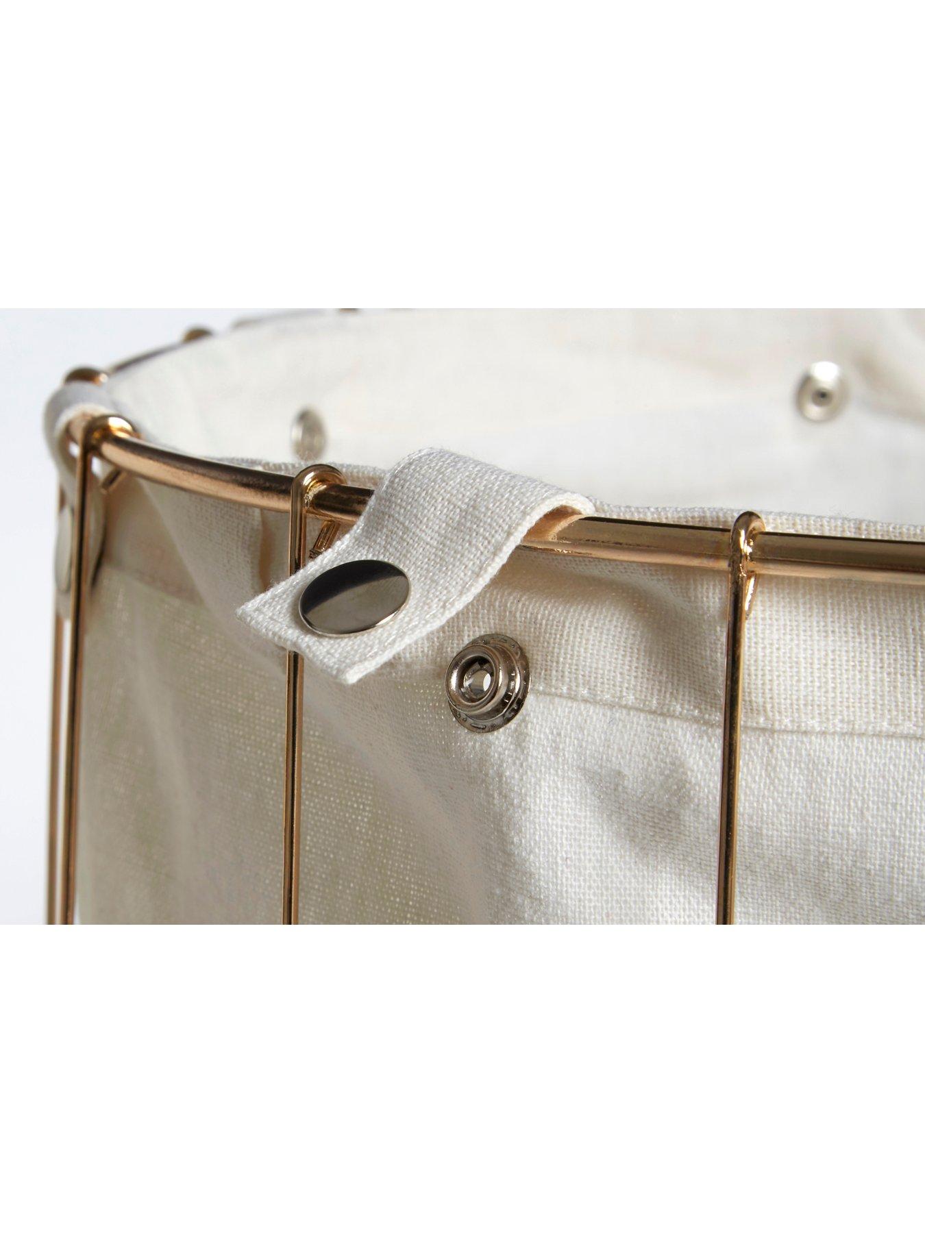 Image 2 of 3 of Interiors By Premier Harga Set Of Two Round Gold Wire Laundry Baskets