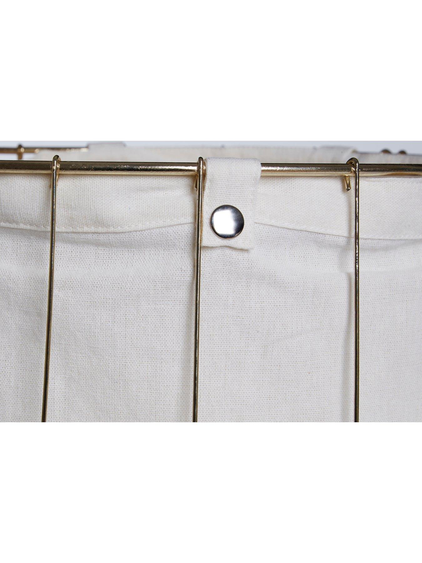 Image 3 of 3 of Interiors By Premier Harga Set Of Two Round Gold Wire Laundry Baskets