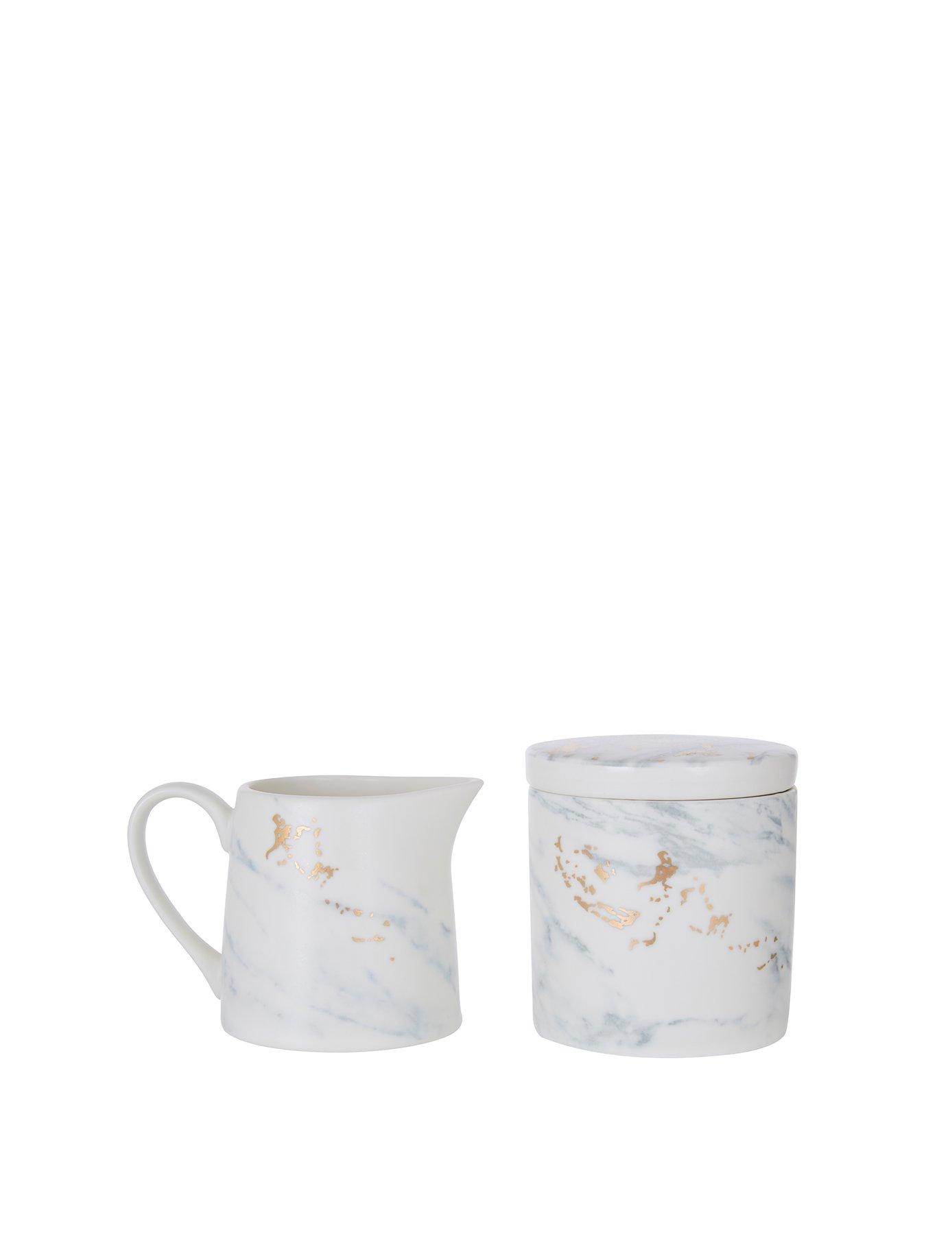 Interiors By Premier Marble Luxe Sugar Pot And Creamer