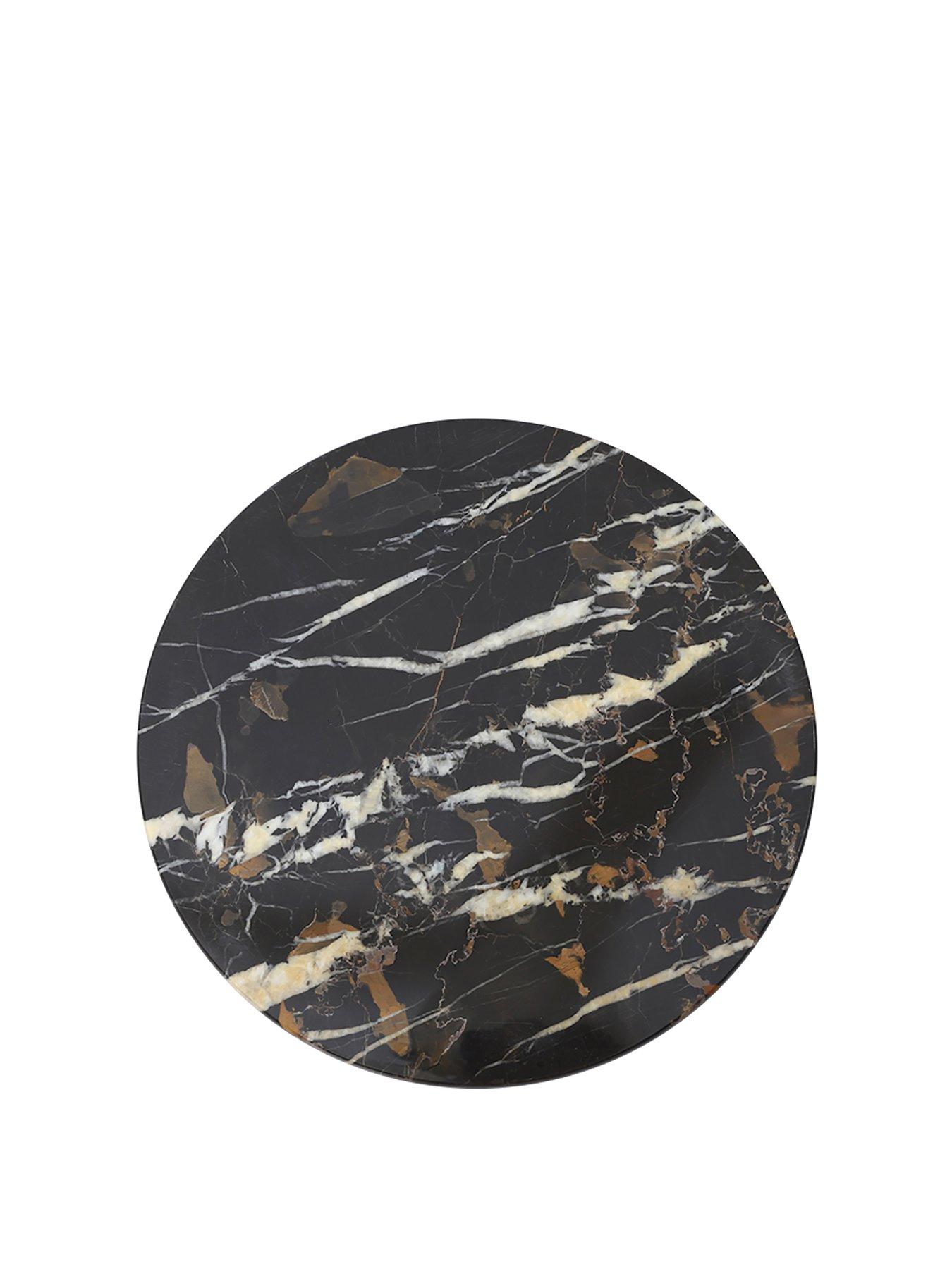 Image 2 of 7 of Interiors By Premier Marmore Black And Gold Marble Lazy Susan