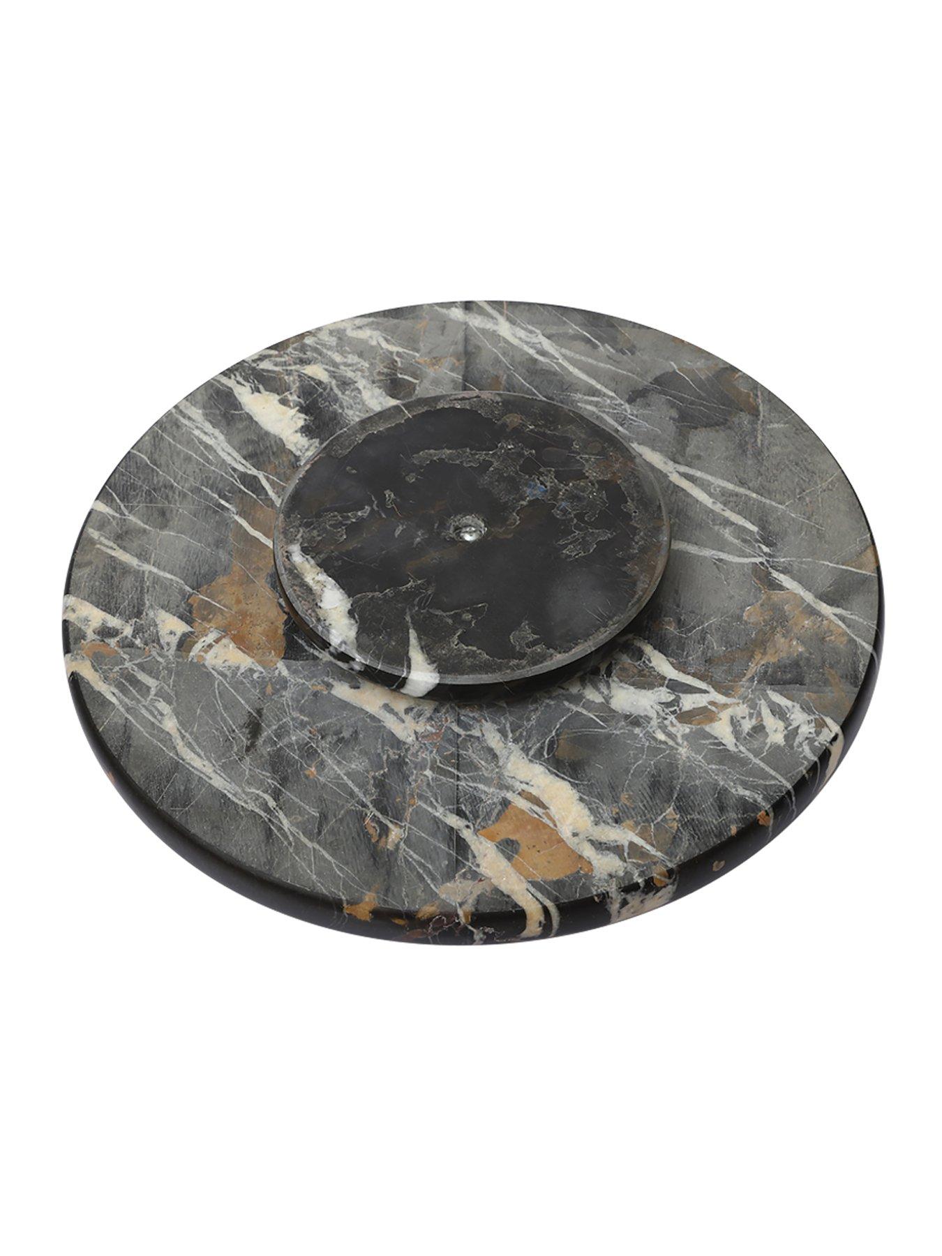 Image 4 of 7 of Interiors By Premier Marmore Black And Gold Marble Lazy Susan