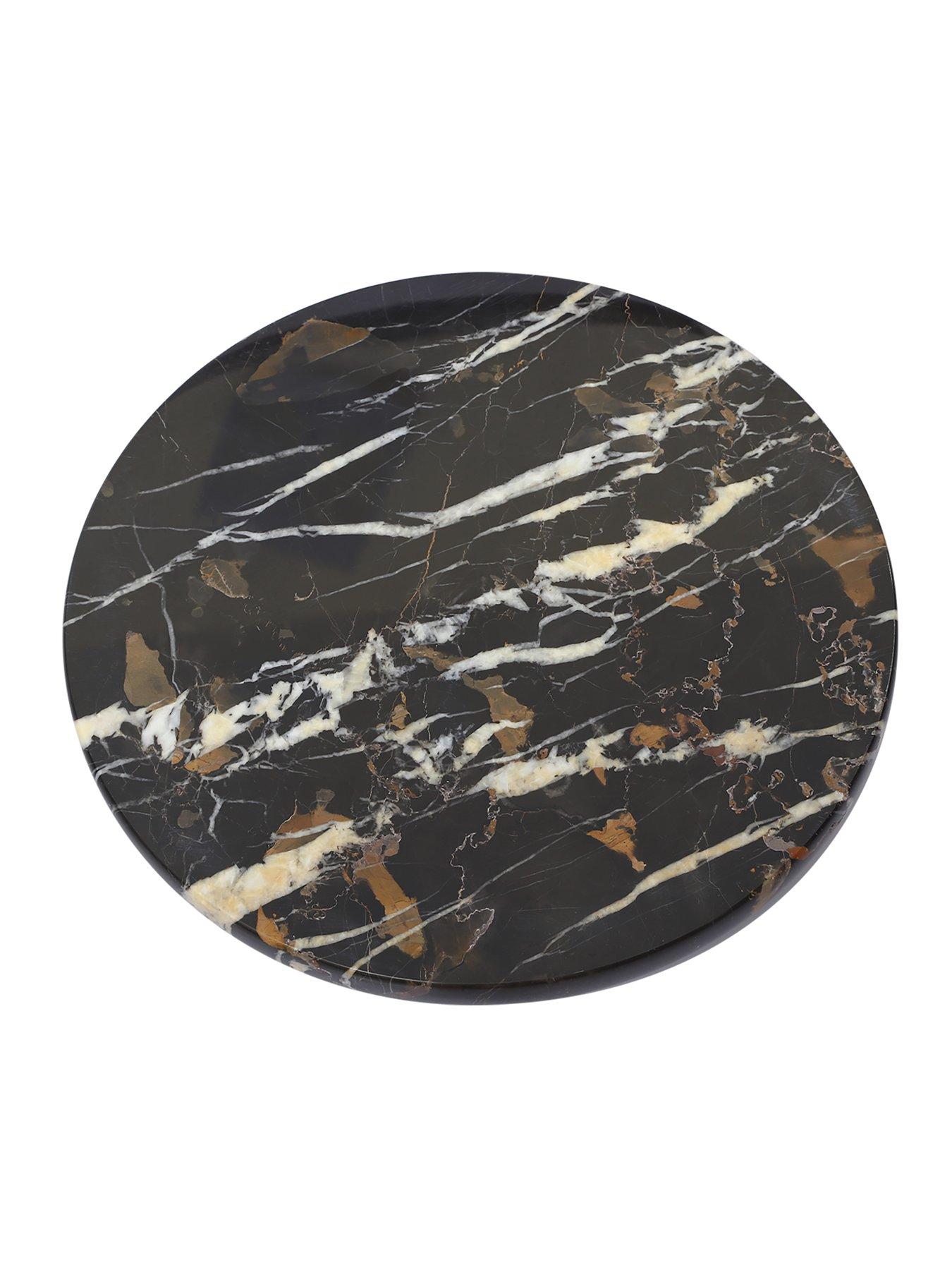 Image 5 of 7 of Interiors By Premier Marmore Black And Gold Marble Lazy Susan