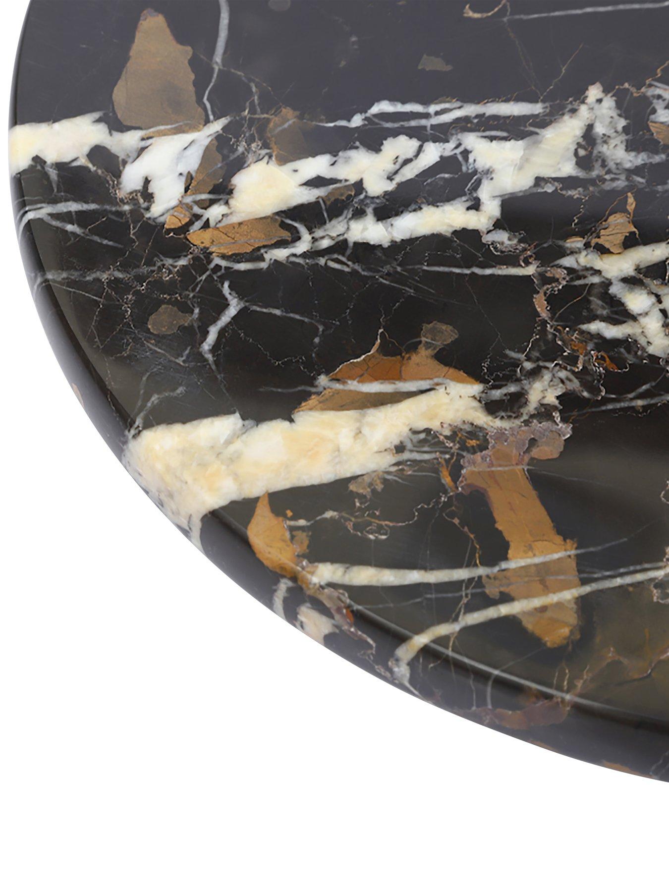Image 6 of 7 of Interiors By Premier Marmore Black And Gold Marble Lazy Susan