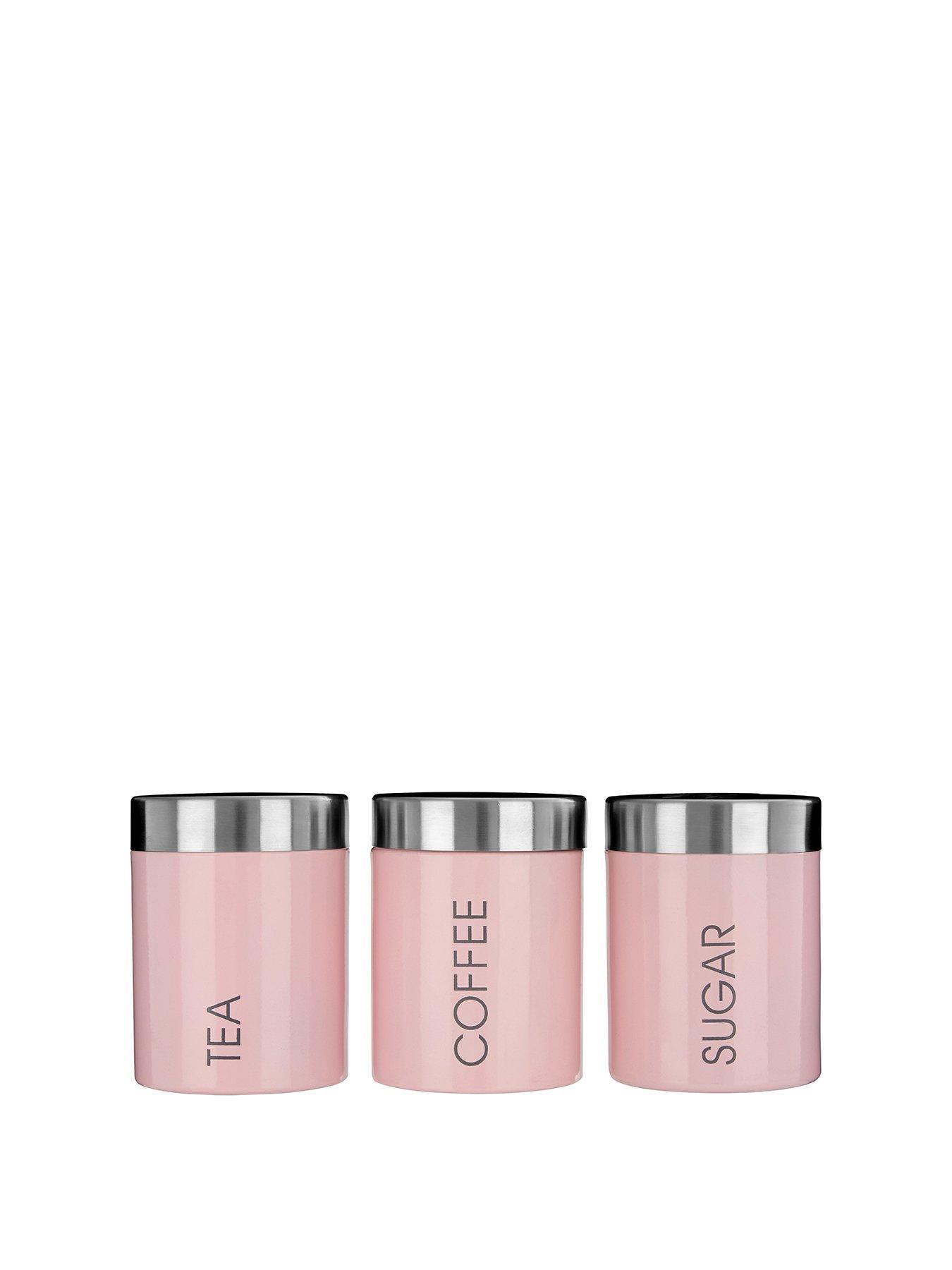 Interiors By Premier Liberty Light Pink Enamel Canisters