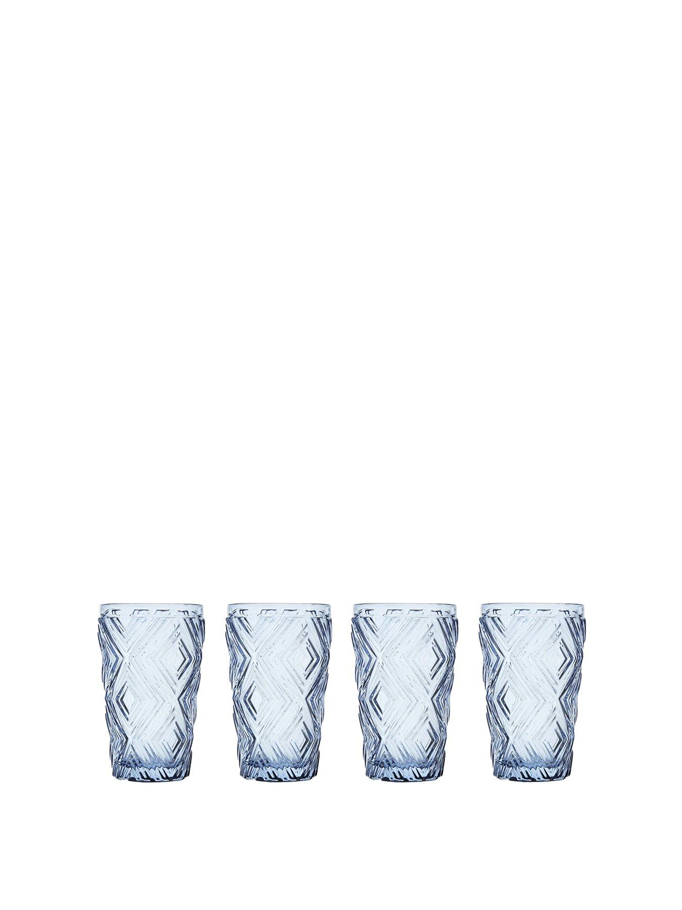 undefined Fleur Set Of Four Blue Highball Glasses
