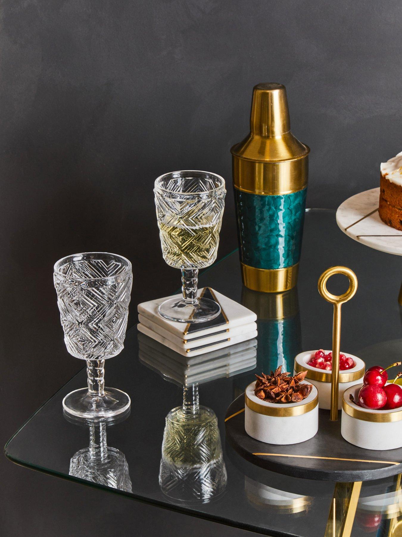 undefined Fleur Set Of Four Clear Wine Glasses
